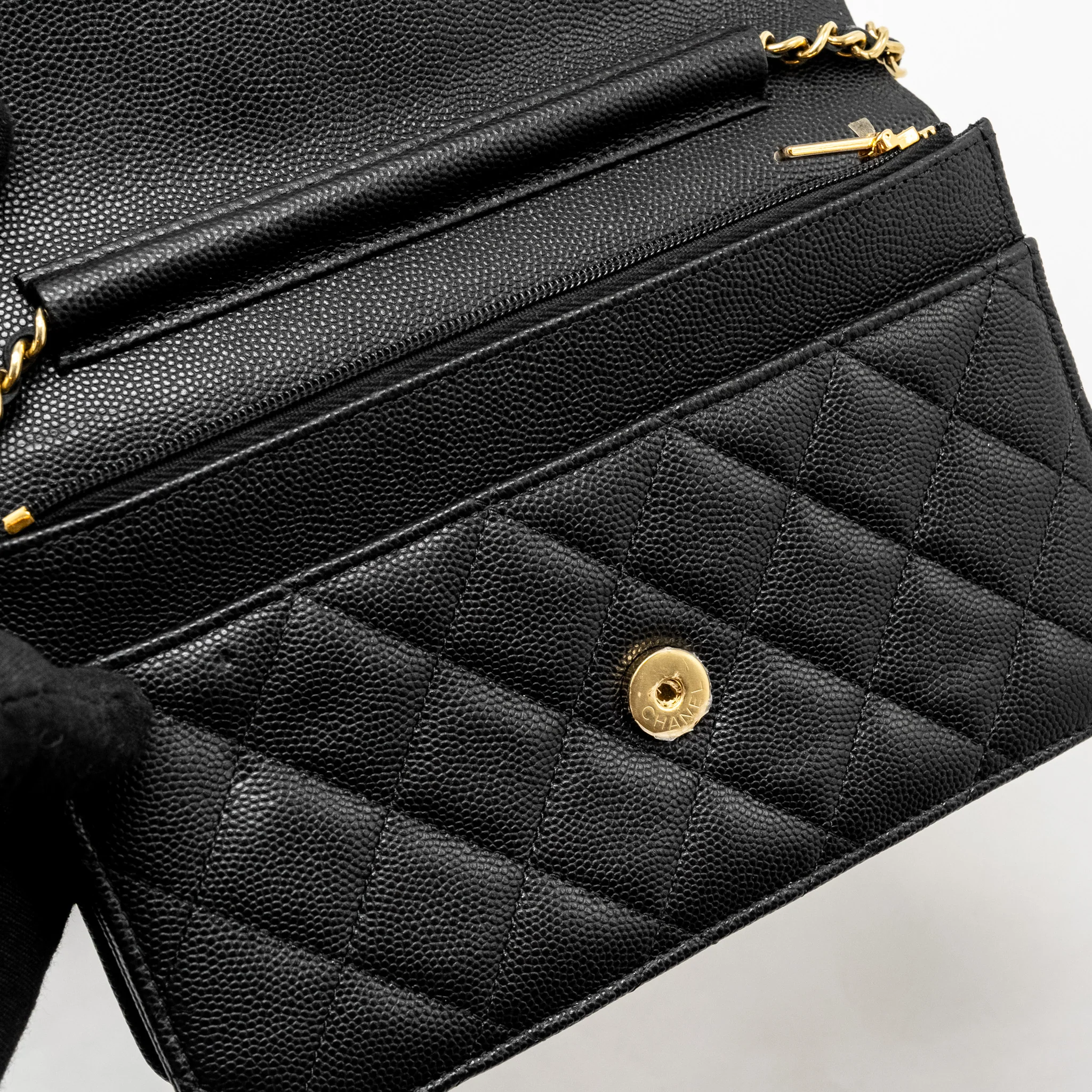 Chanel Coco Casino Wallet on Chain Caviar Black GHW (Microchip) - Image 16