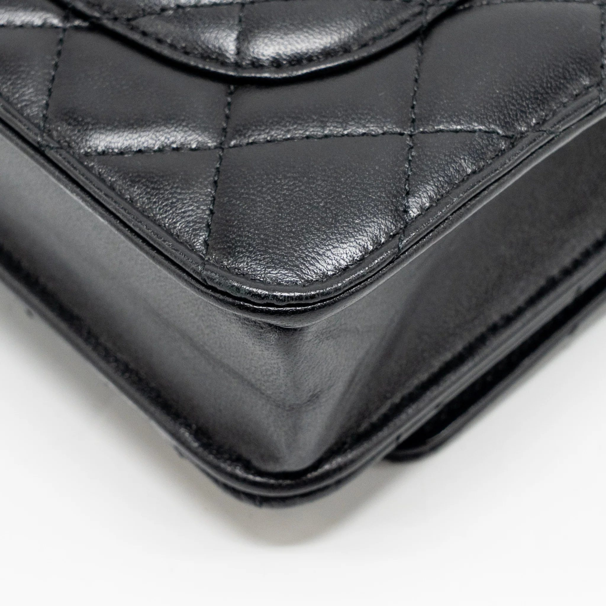 Chanel Coco Charm Wallet on Chain Lambskin Black LGHW - Image 10