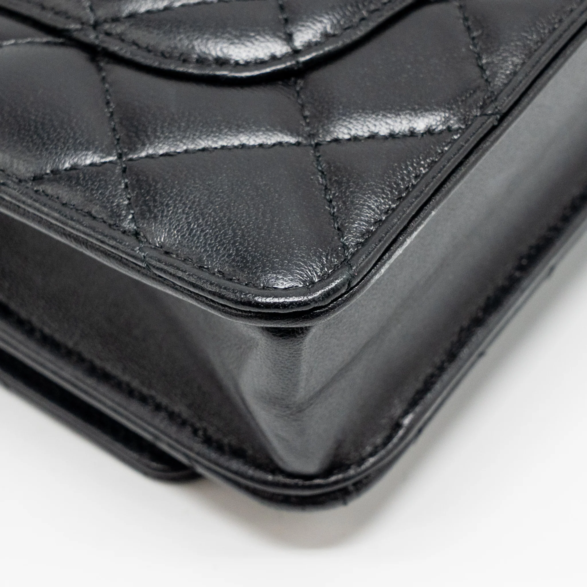 Chanel Coco Charm Wallet on Chain Lambskin Black LGHW - Image 11