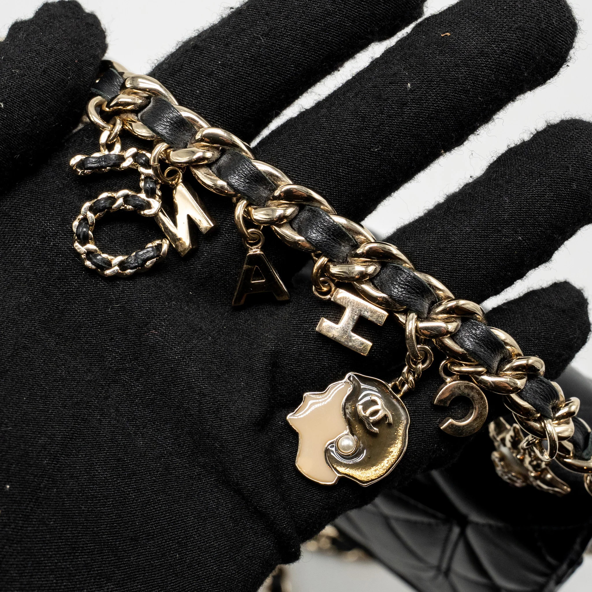 Chanel Coco Charm Wallet on Chain Lambskin Black LGHW - Image 18