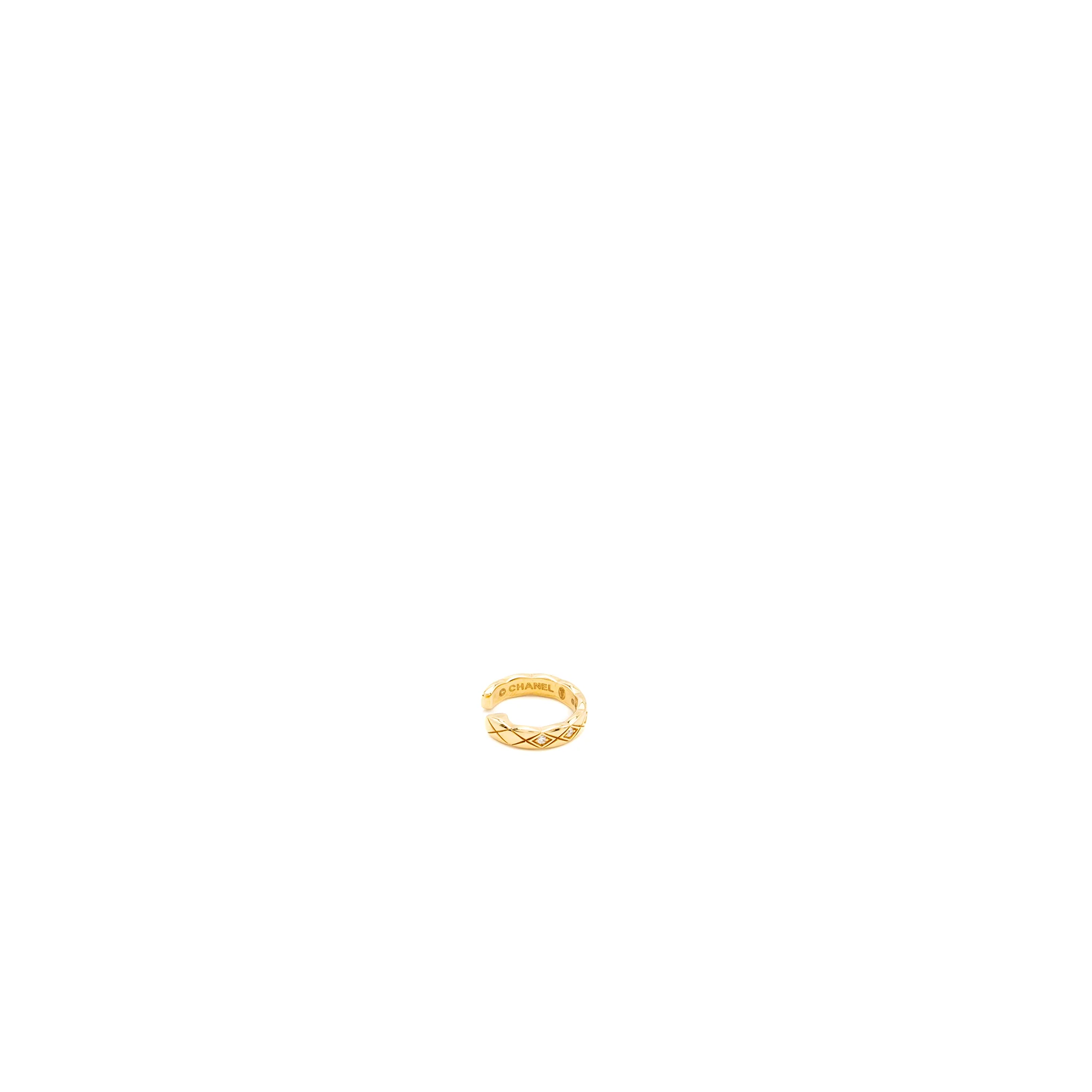 CHANEL Coco Crush Single Earrings Quilted motif Beige Gold, Diamonds - Image 4