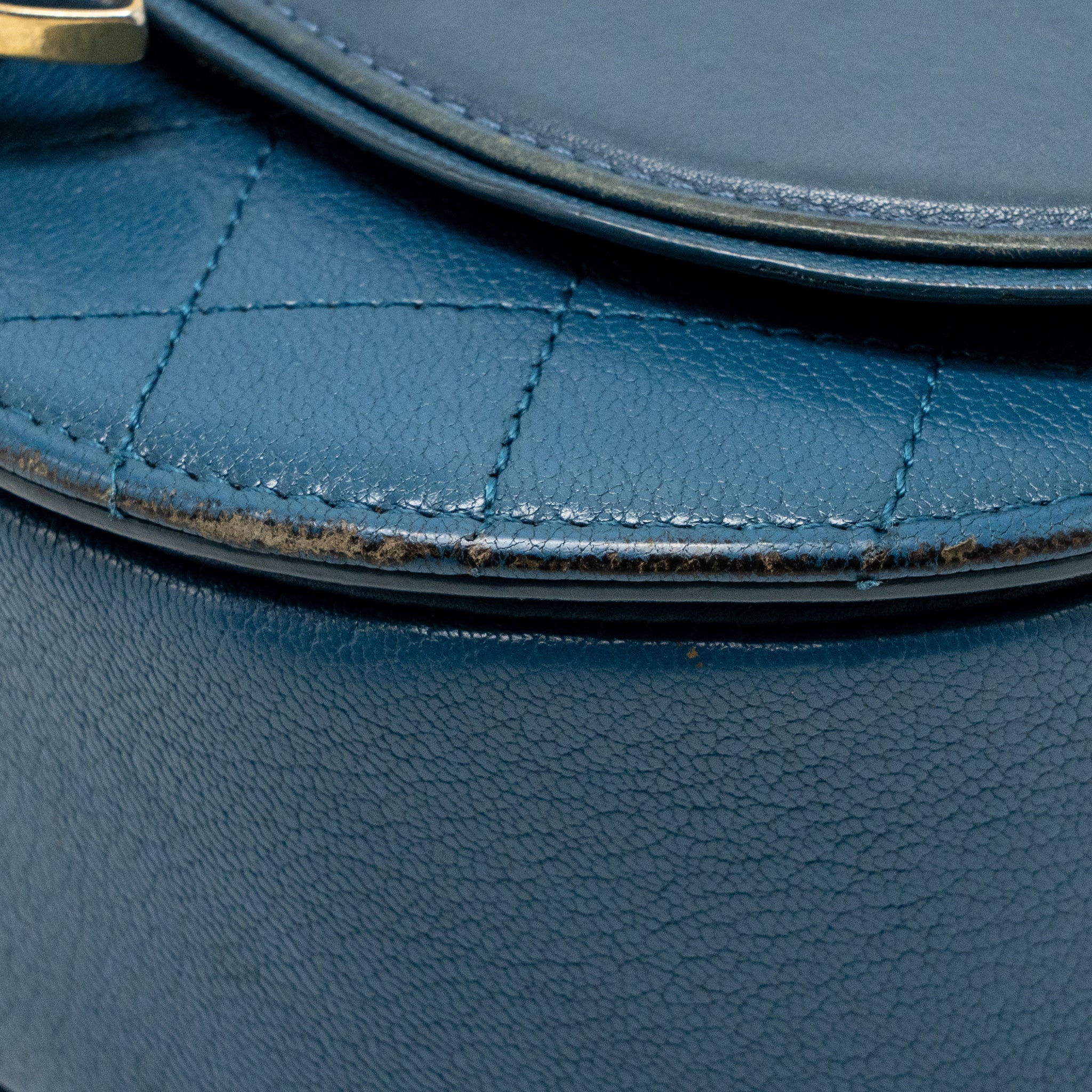 Chanel coco curve flap bag leather blue GHW - Image 10