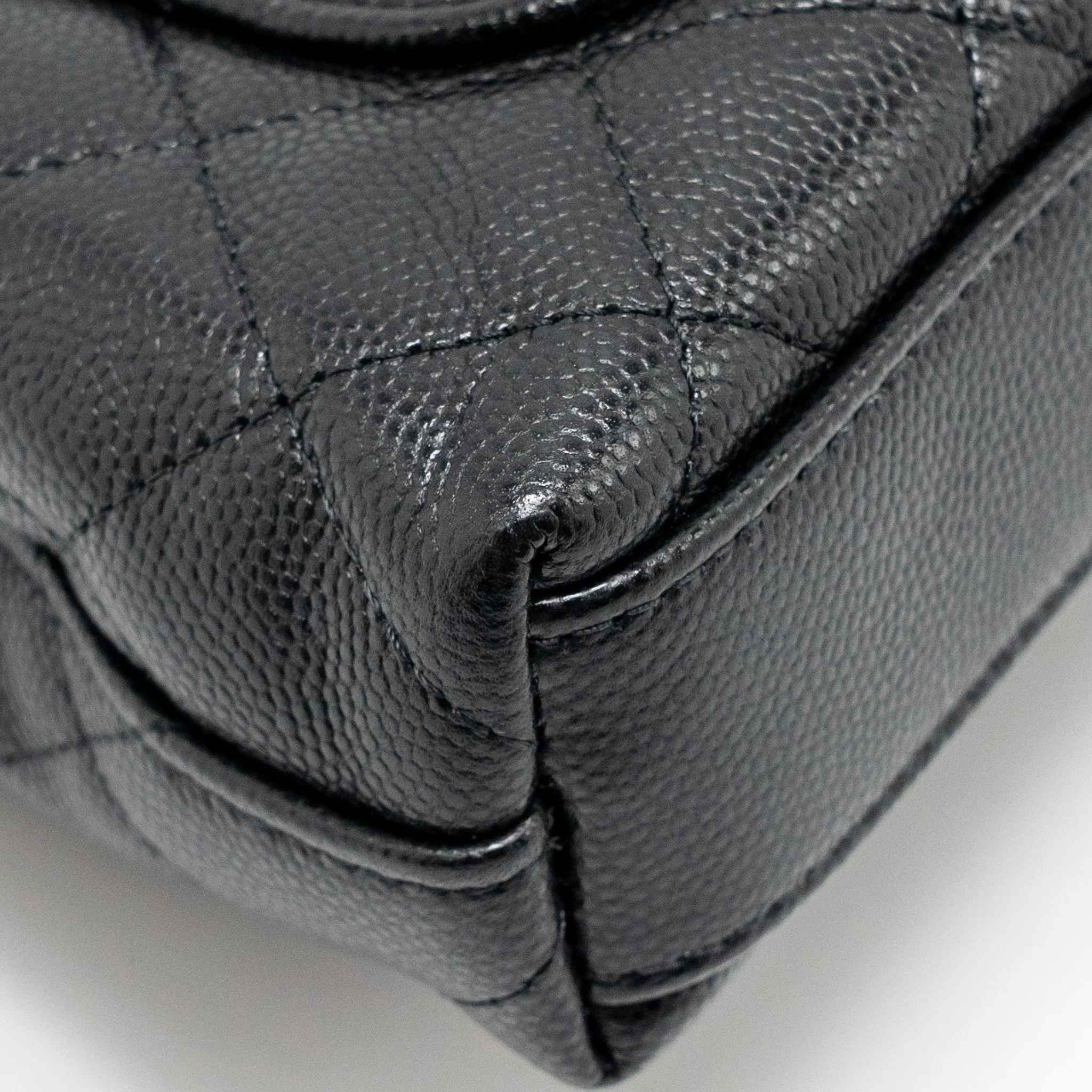 Chanel Coco Handle Mini Clutch with Chain Caviar Black LGHW (Microchip) - Image 11