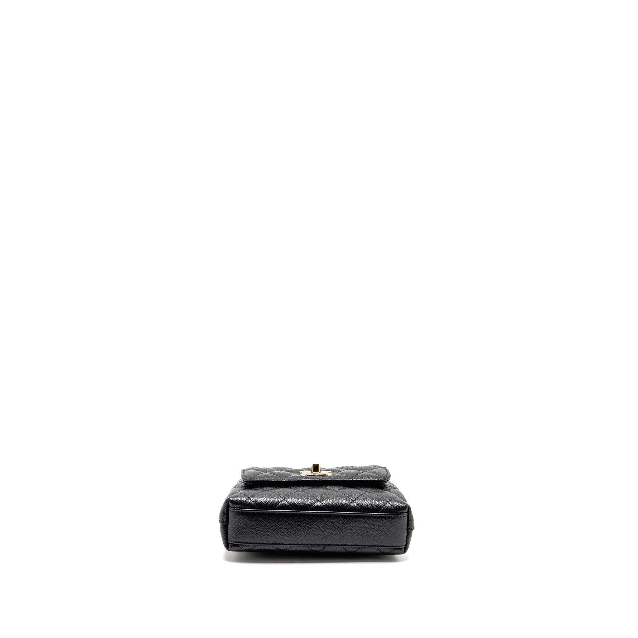 Chanel Coco Handle Mini Clutch with Chain Caviar Black LGHW (Microchip) - Image 5