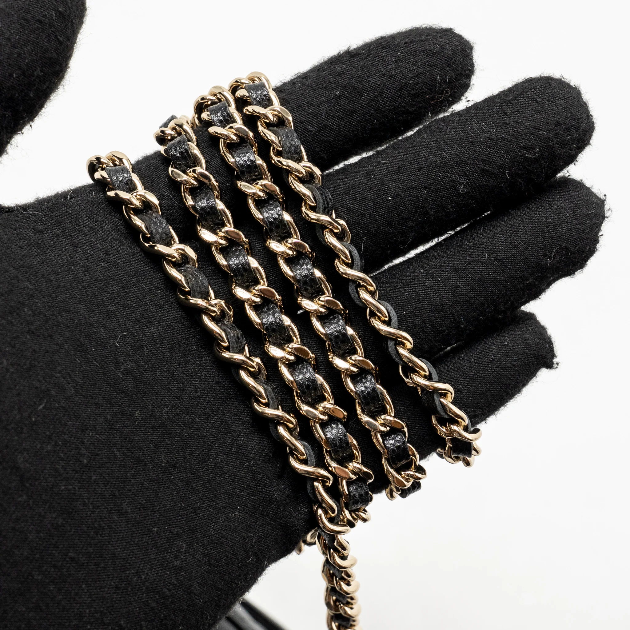Chanel coco handle mini clutch with chain caviar black LGHW (microchip) - Image 20