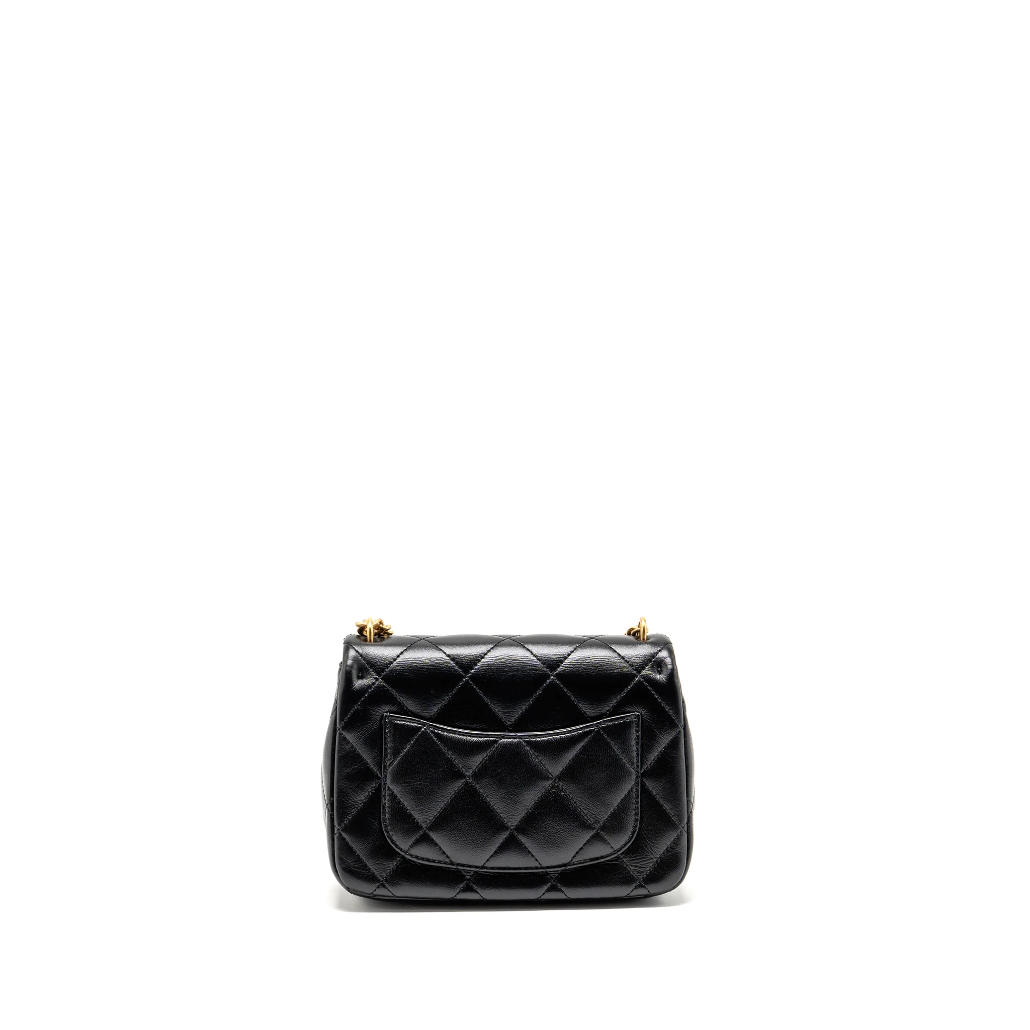 Chanel Coco Love Flap Bag Adjustable Chain Lambskin Black GHW (Microchip) - Image 2
