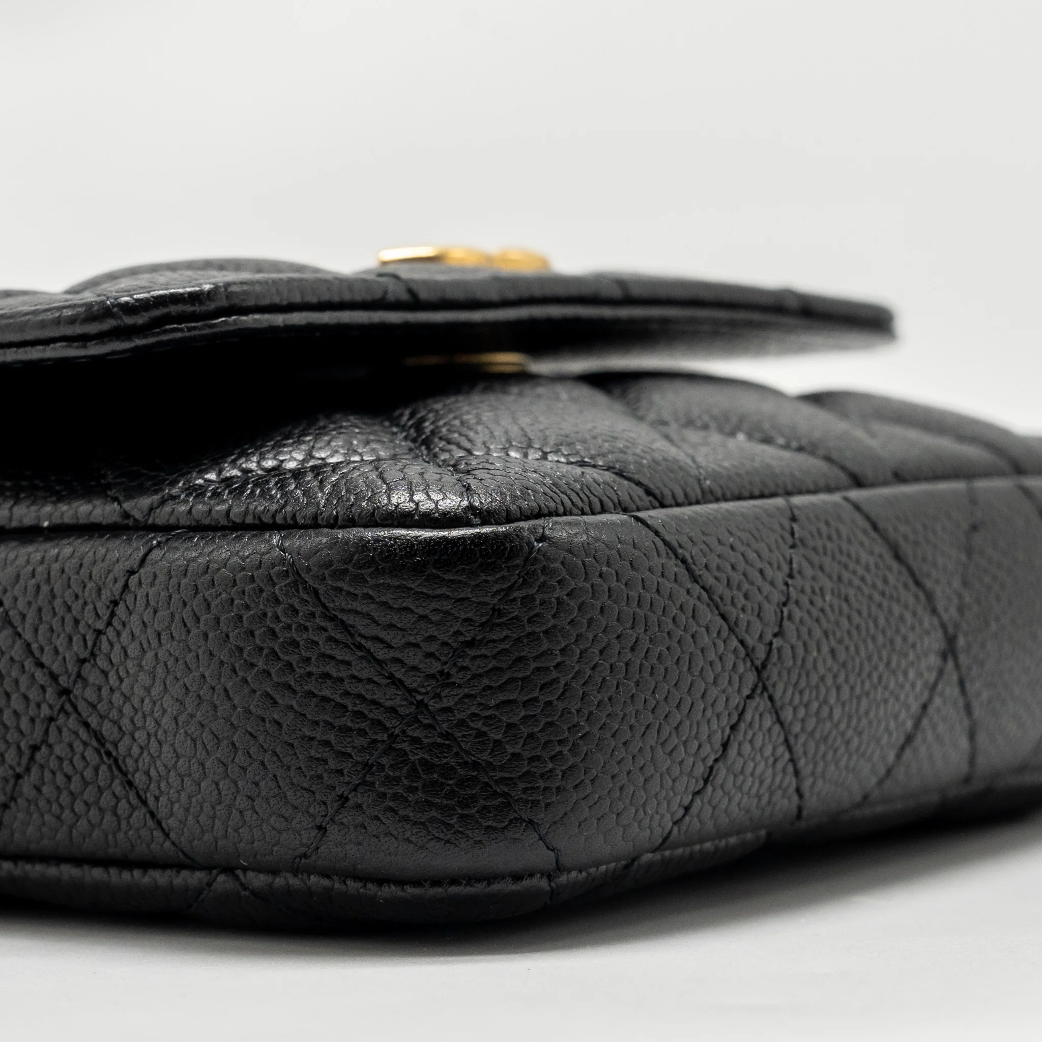 Chanel Coco Love Mini Flap Wallet with Chain Caviar Black GHW (Microchip) - Image 6
