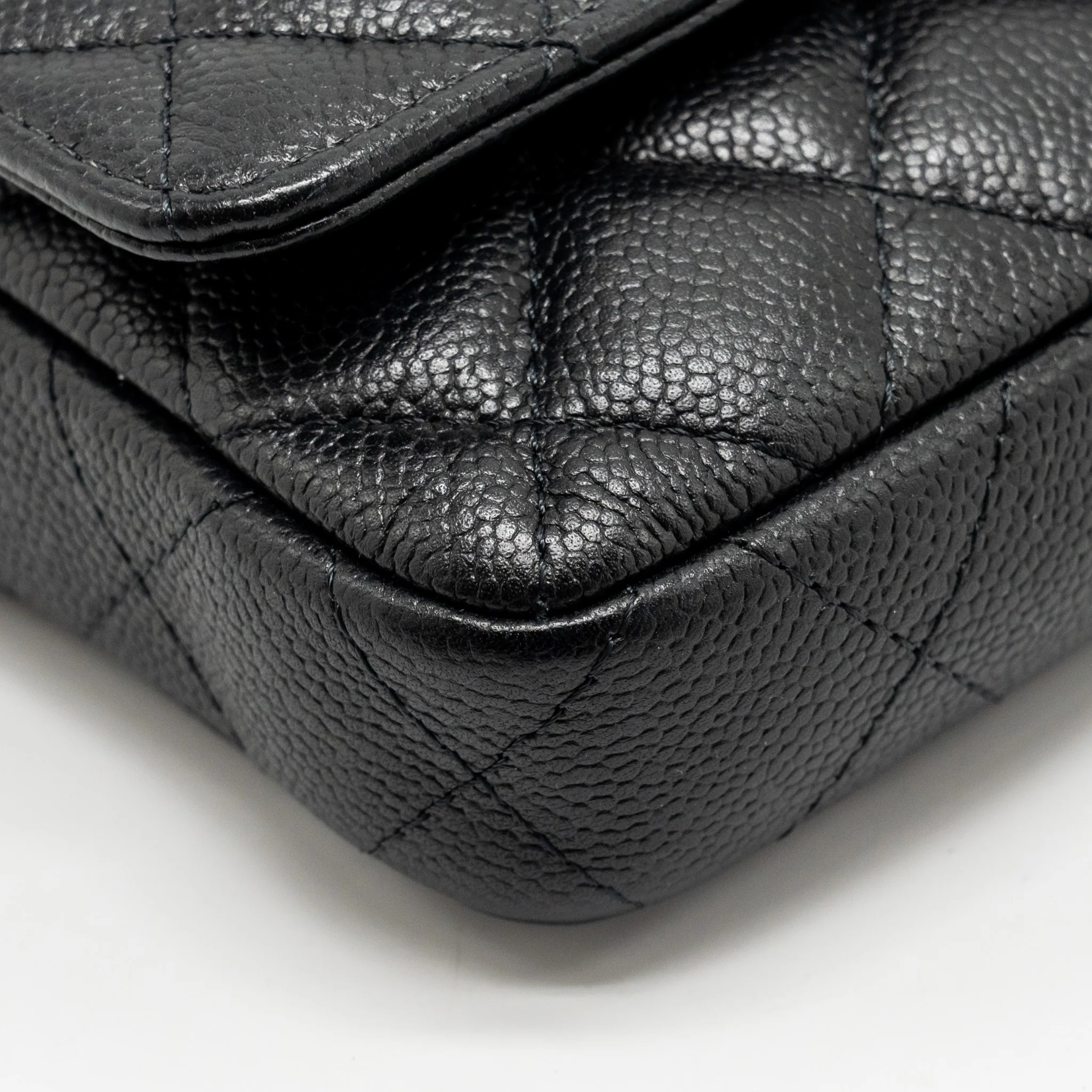 Chanel Coco Love Mini Flap Wallet with Chain Caviar Black GHW (Microchip) - Image 9
