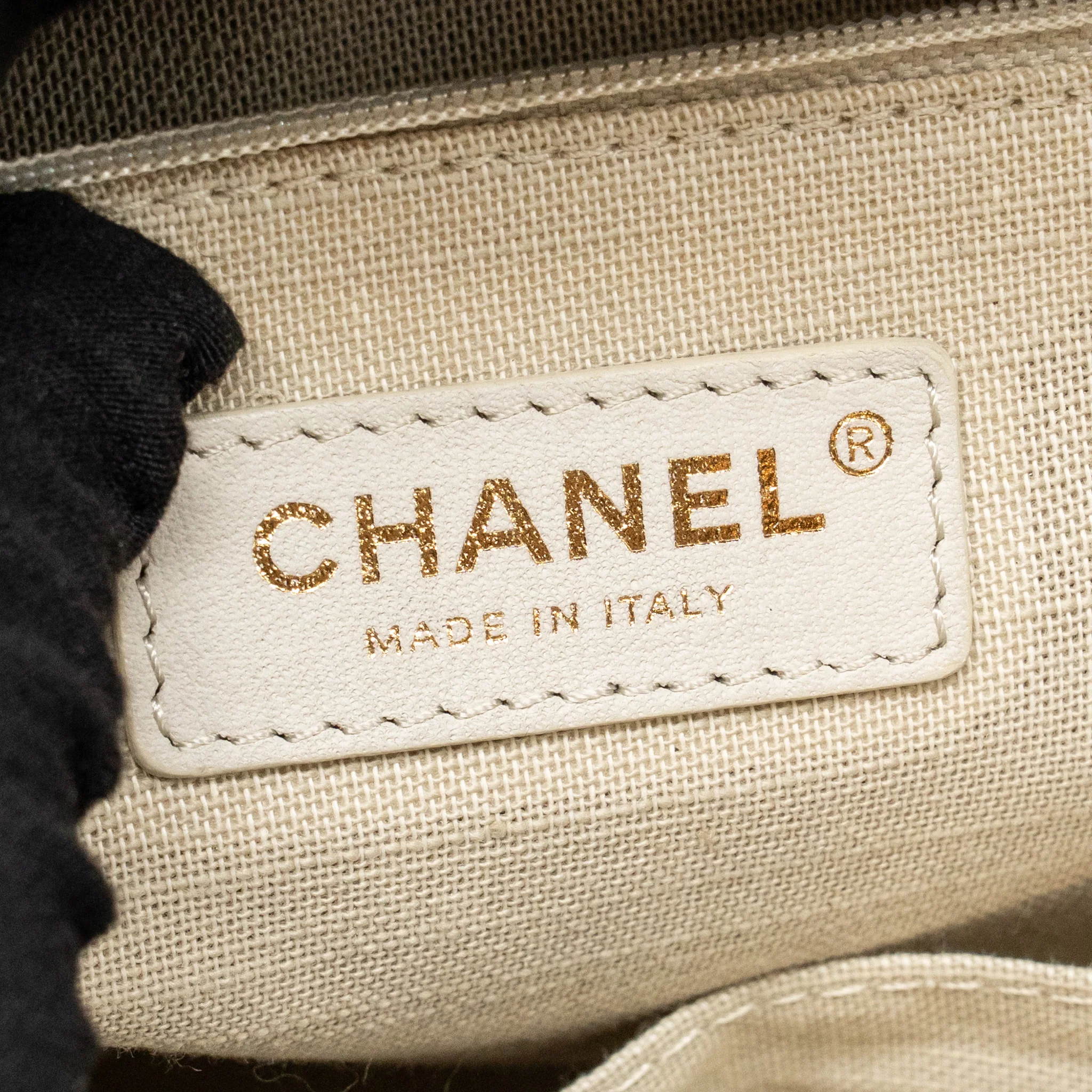 Chanel Deauville Tote Bag Canvas/Calfskin Black LGHW (Microchip) - Image 16