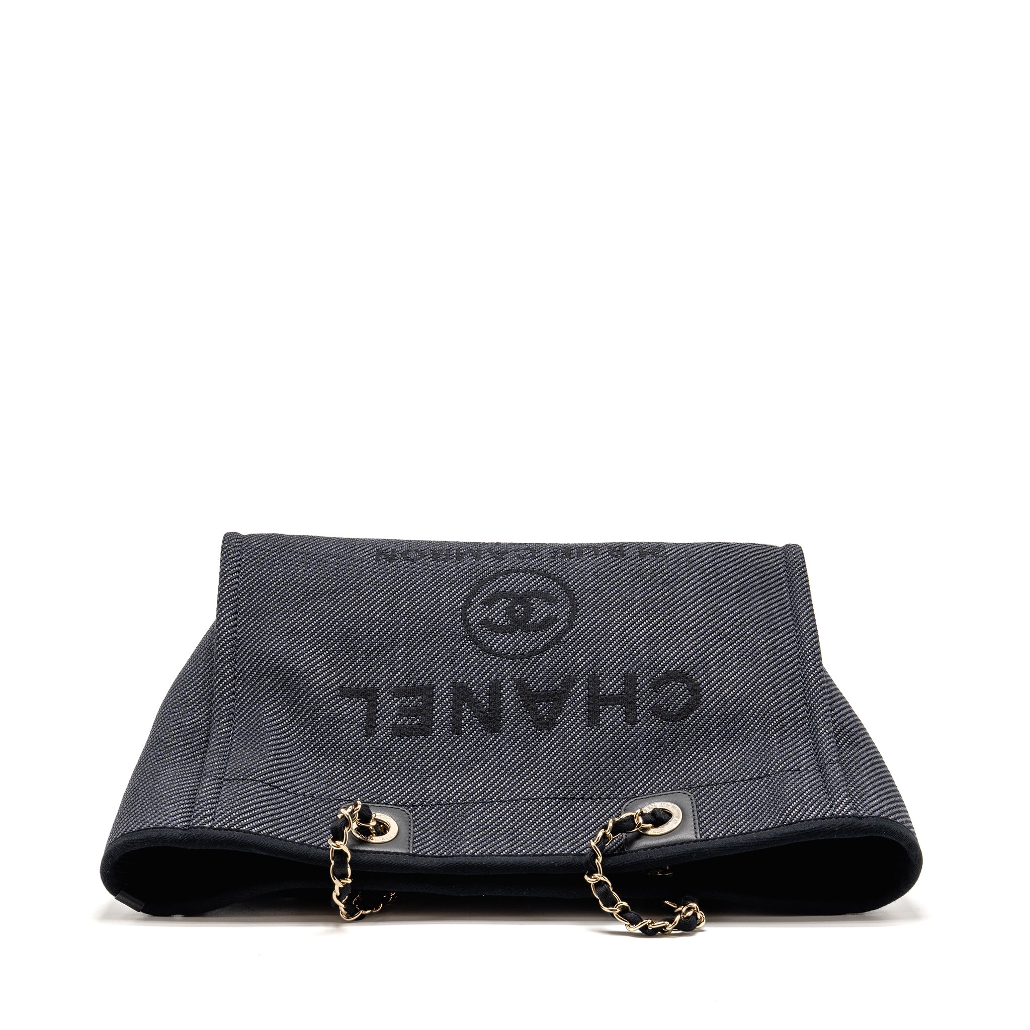 Chanel Deauville tote fabric black LGHW - Image 5