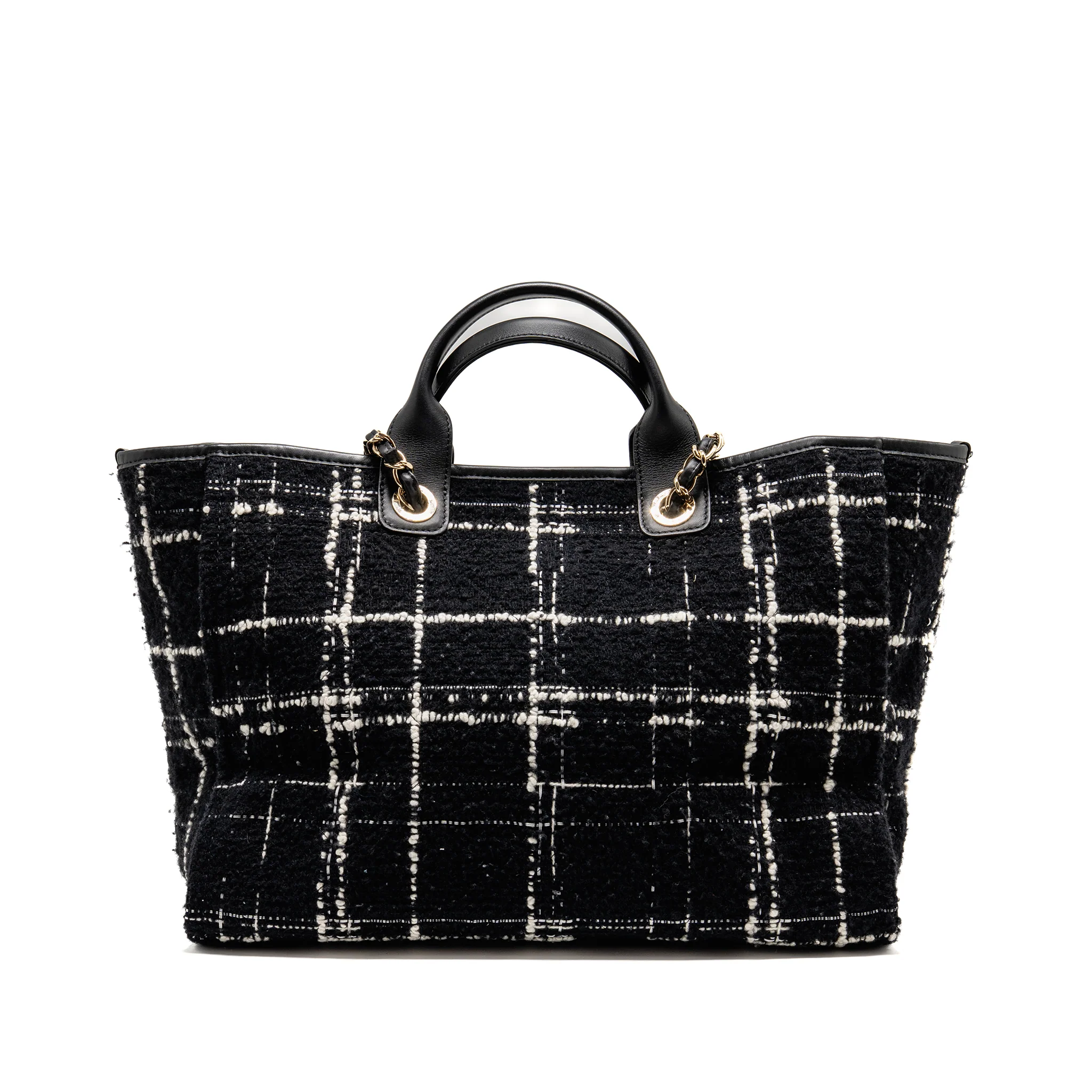 Chanel Deauville tote tweed black / multicolor LGHW (microchip) - Image 2
