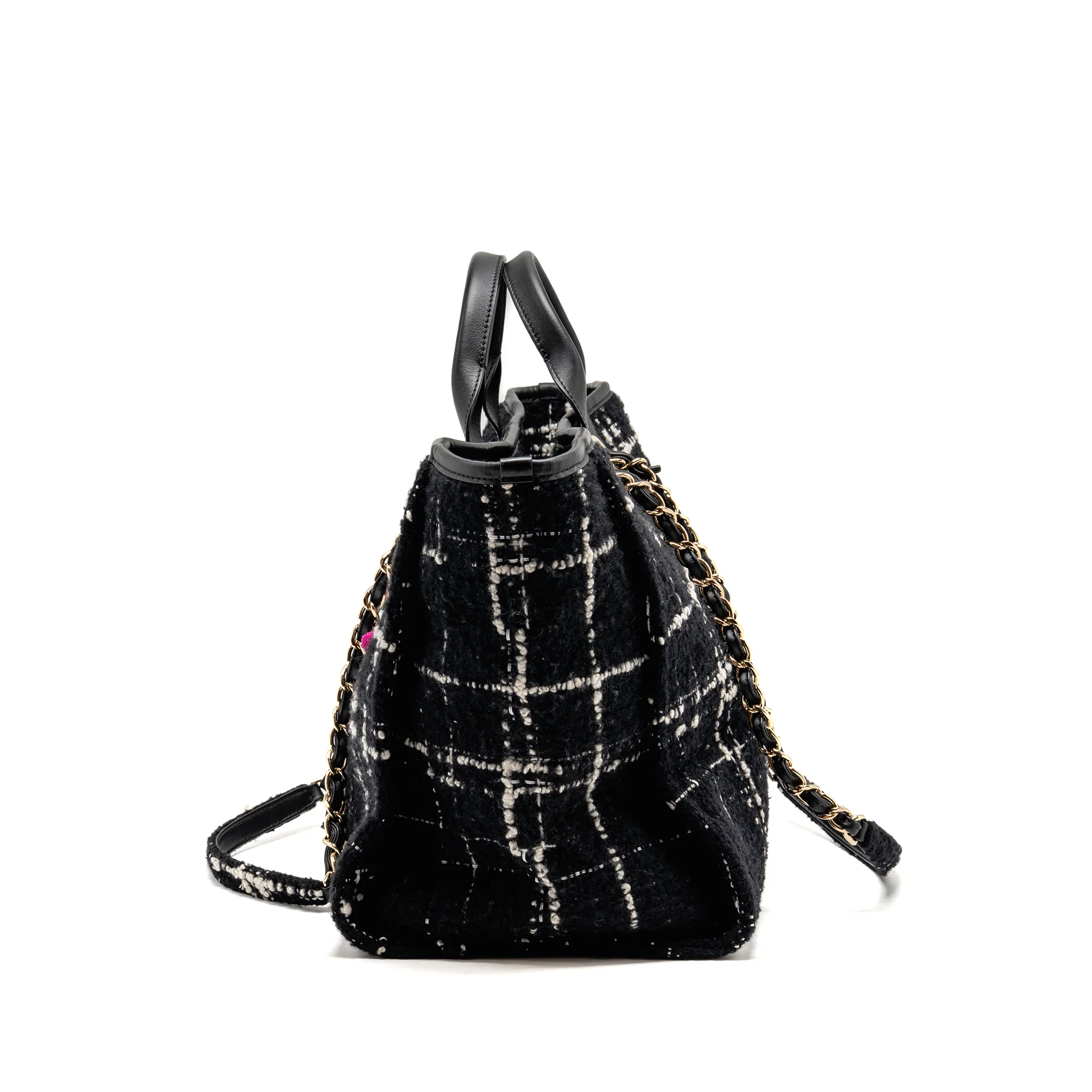 Chanel Deauville tote tweed black / multicolor LGHW (microchip) - Image 3