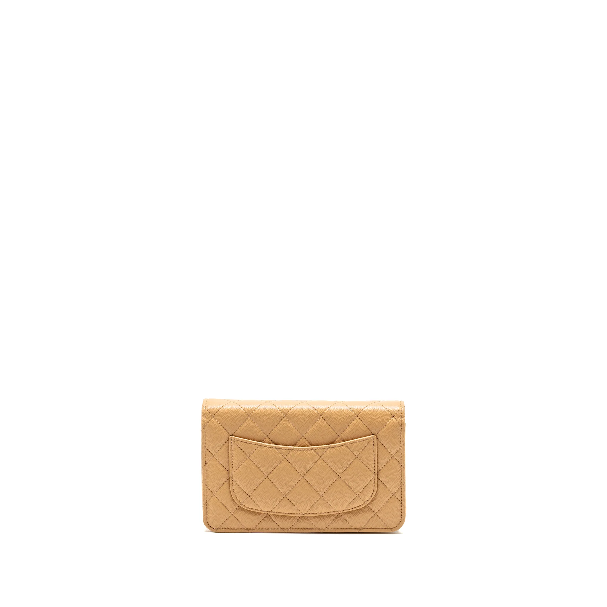 Chanel Detailed CC Classic Wallet on Chain Caviar Beige LGHW (Microchip) - Image 2