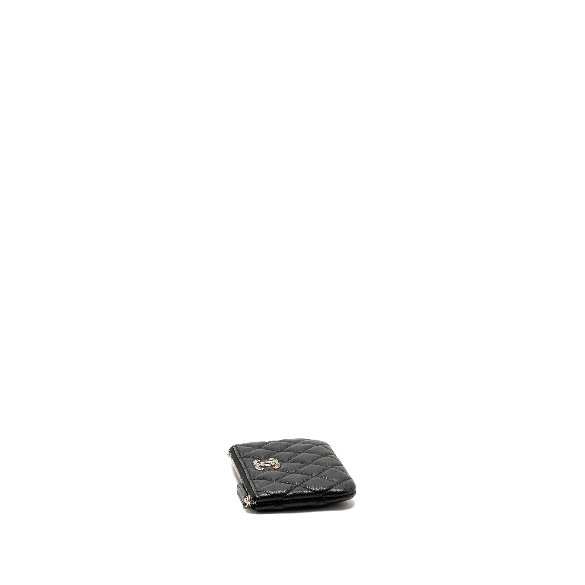 Chanel Detailed CC Small O-Case Pouch Caviar Black SHW (Microchip) - Image 4