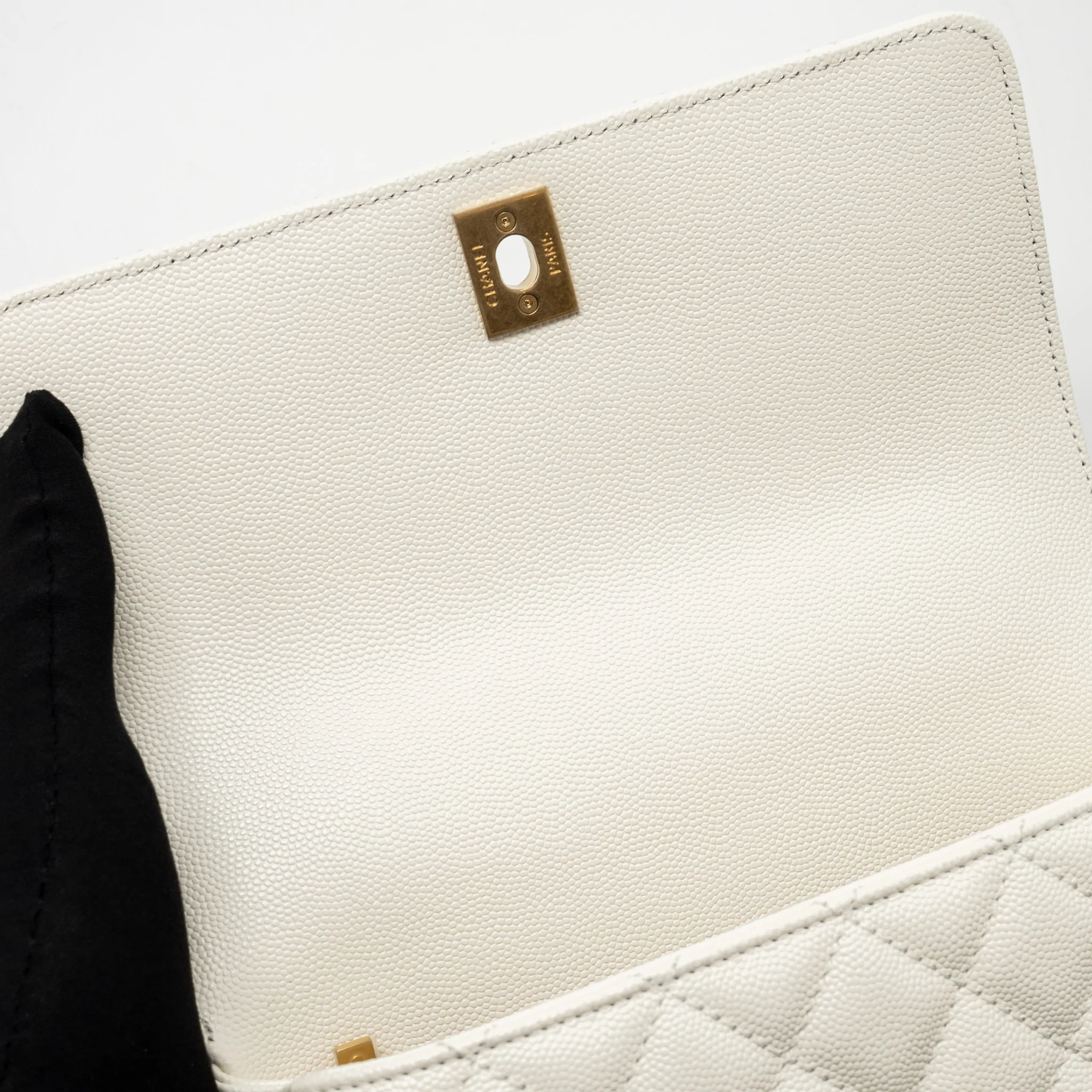 Chanel Detailed Top Handle Small Coco Handle Caviar White GHW (Microchip) - Image 15