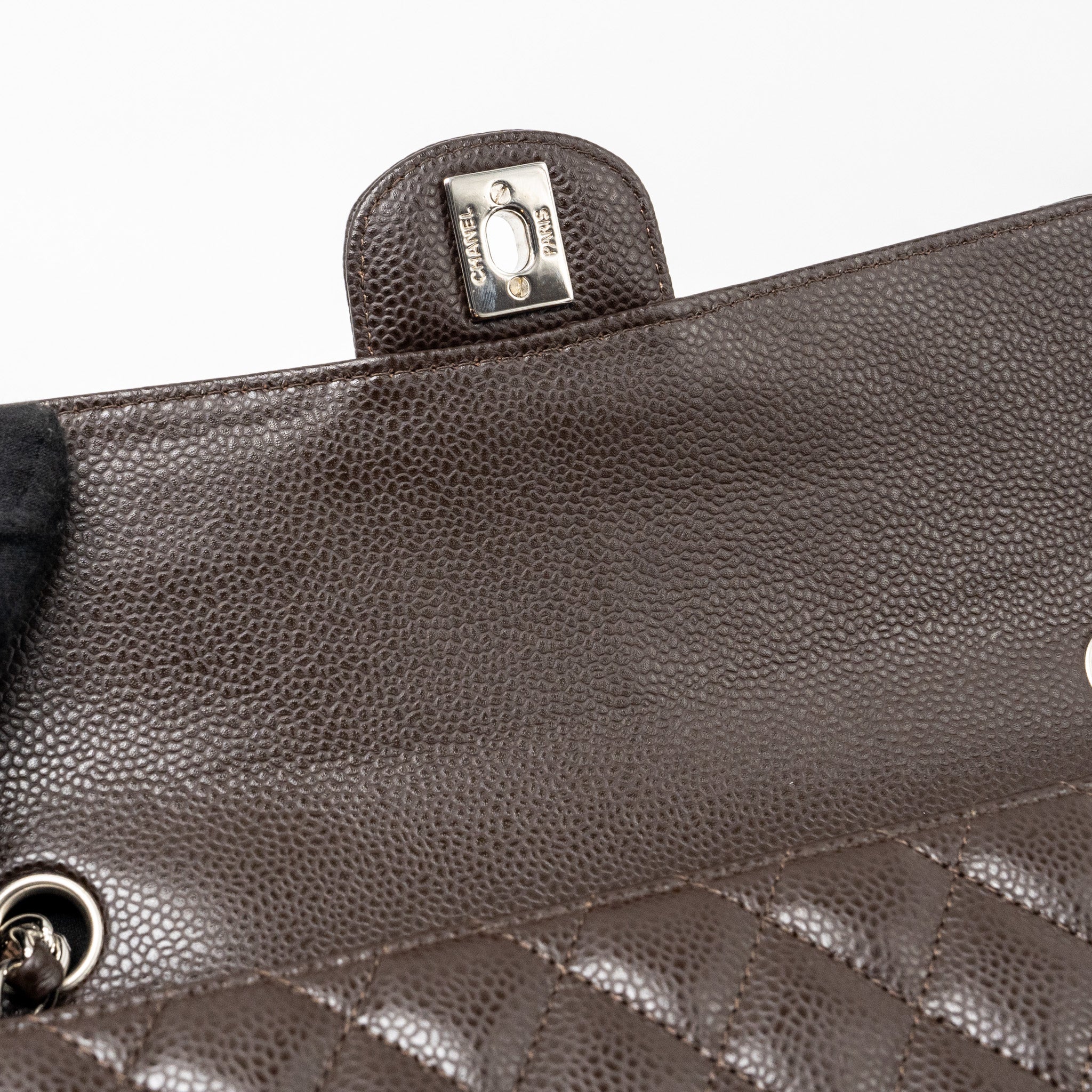 Chanel East West Classic quilted flap bag caviar chocolate SHW - Image 10