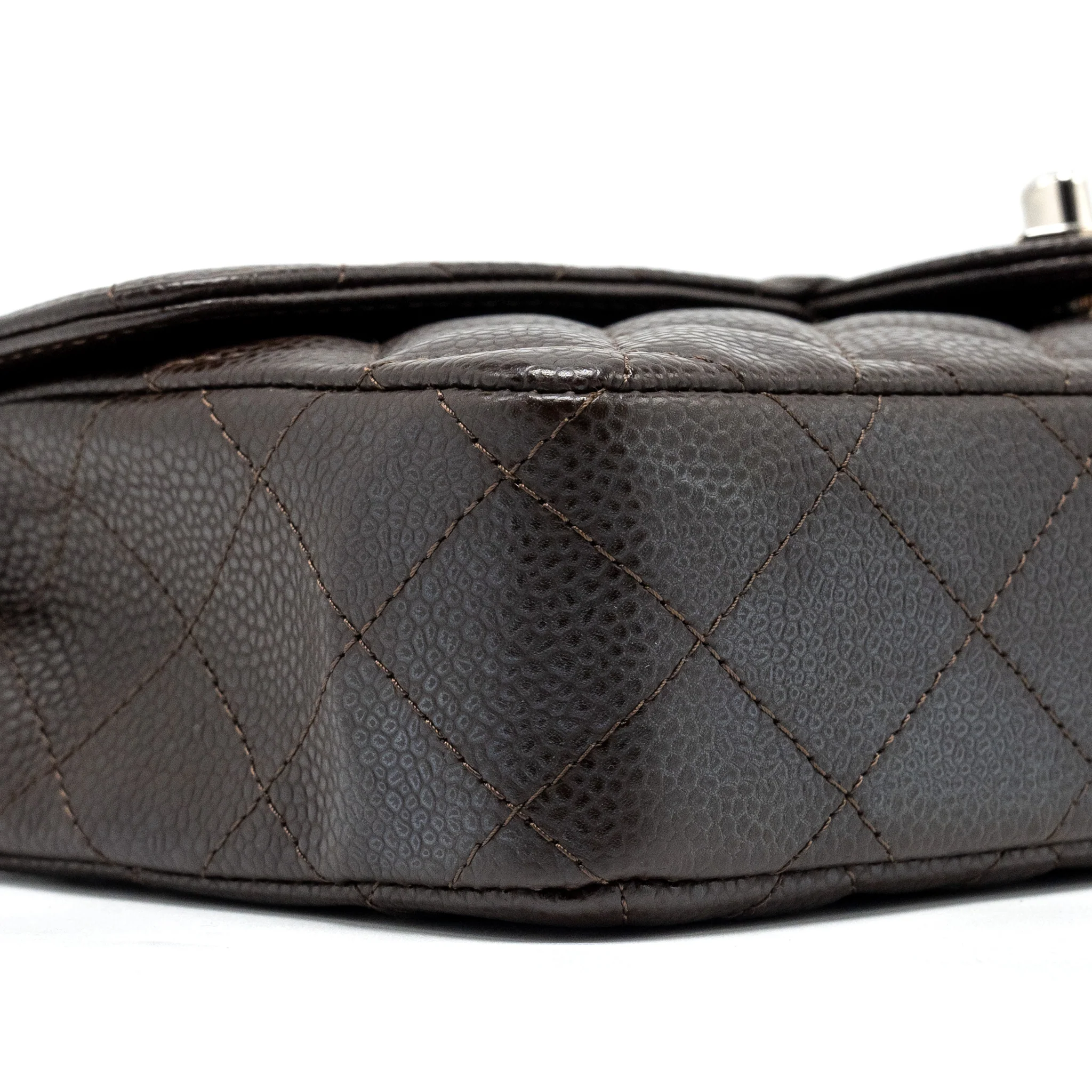 Chanel East West Classic quilted flap bag caviar chocolate SHW - Image 6