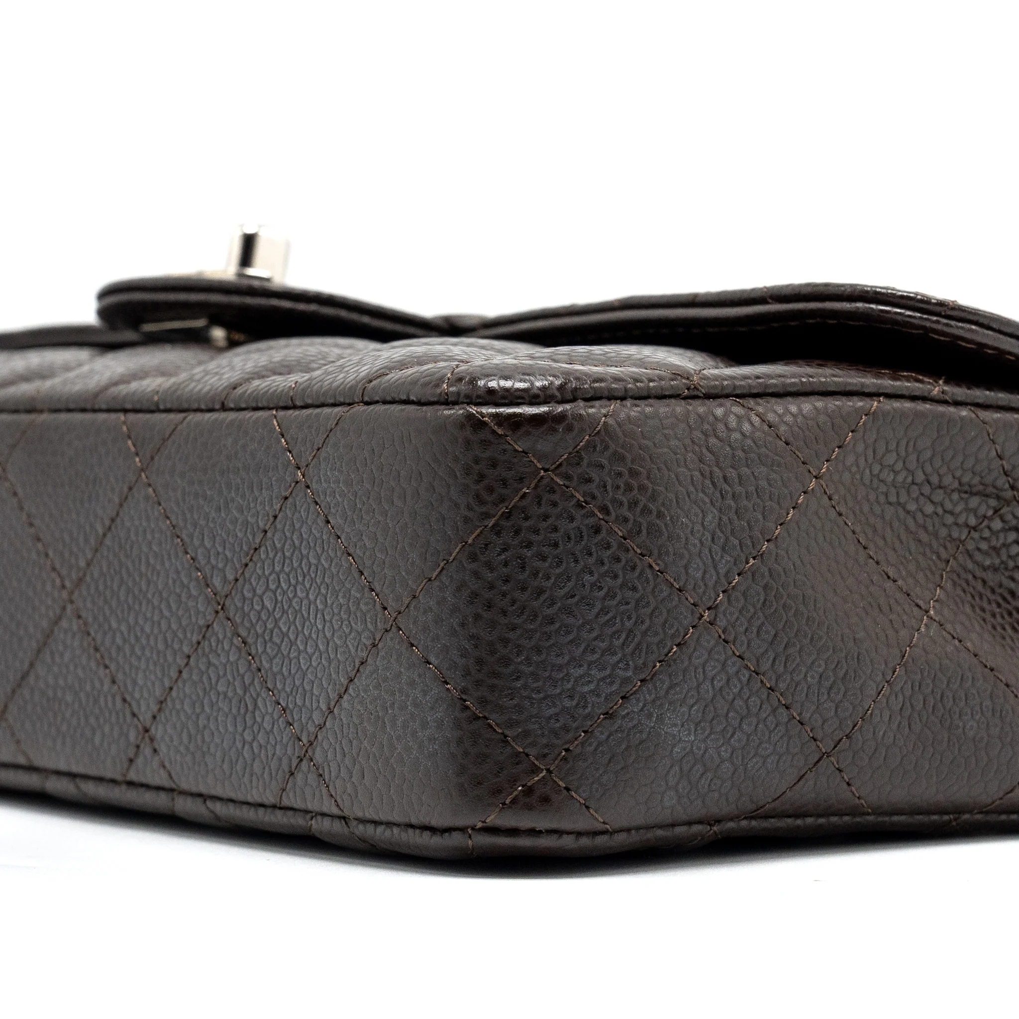 Chanel East West Classic quilted flap bag caviar chocolate SHW - Image 7