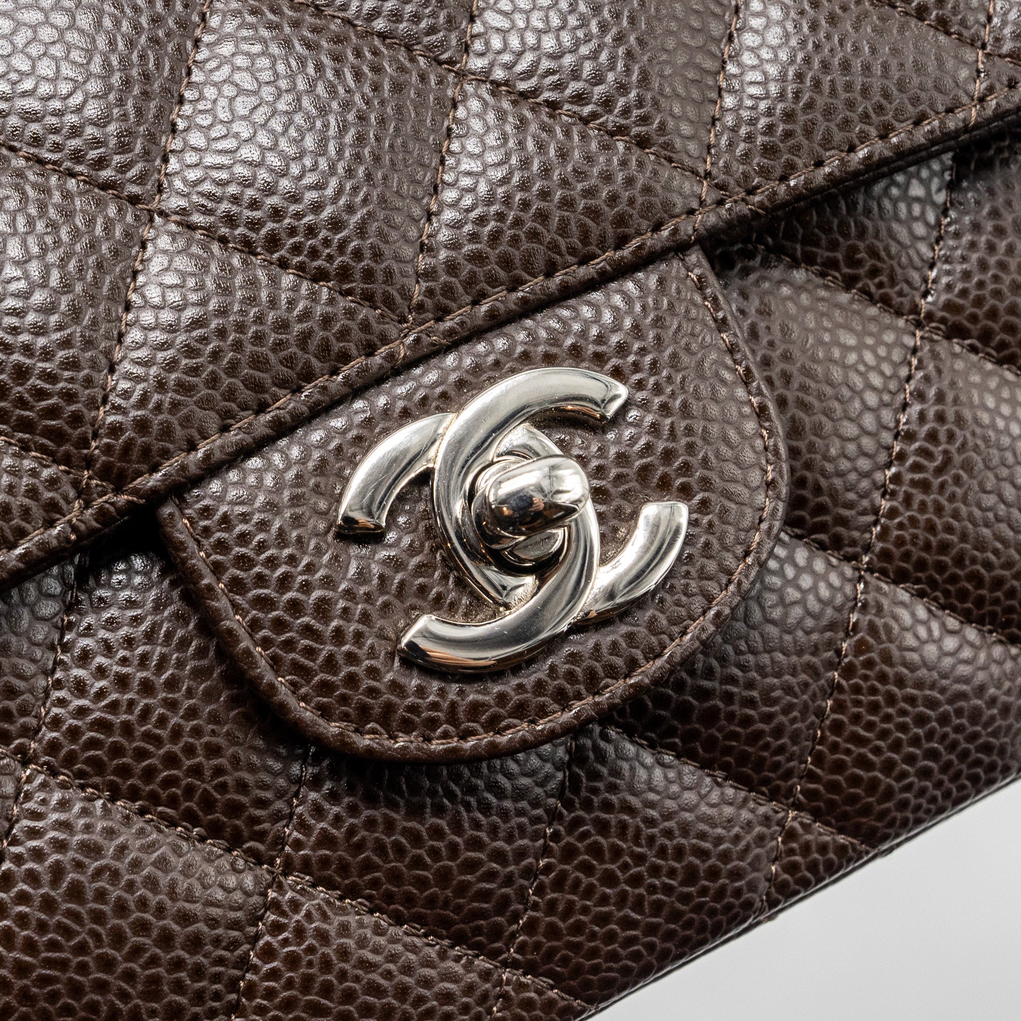 Chanel East West Classic quilted flap bag caviar chocolate SHW - Image 8