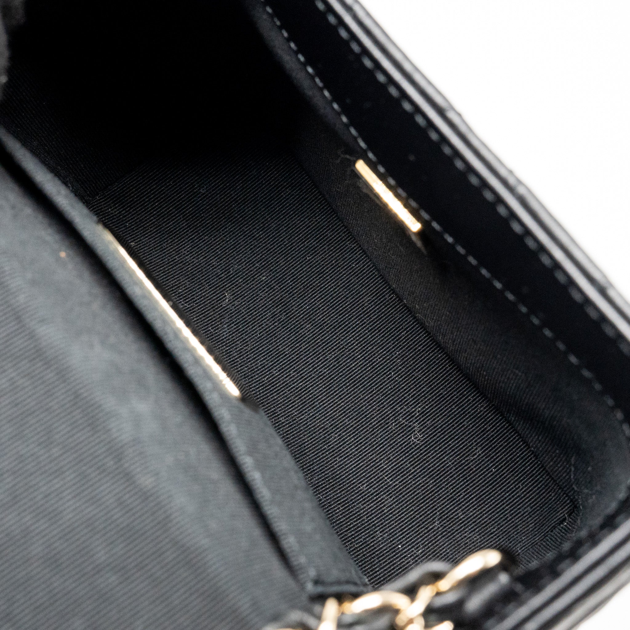 Chanel flap vanity with chain lambskin black LGWH (microchip) - Image 15