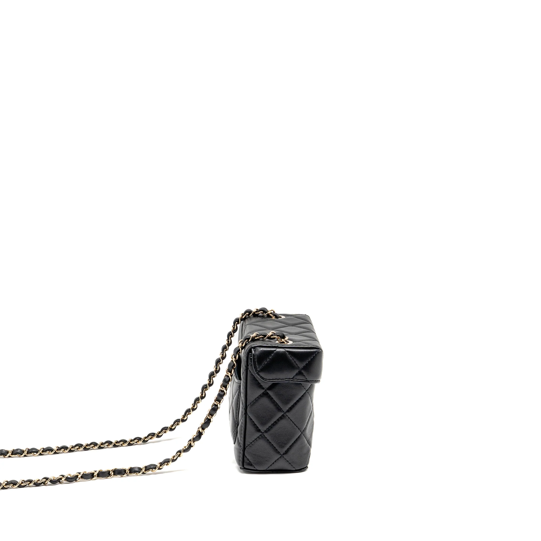 Chanel flap vanity with chain lambskin black LGWH (microchip) - Image 3