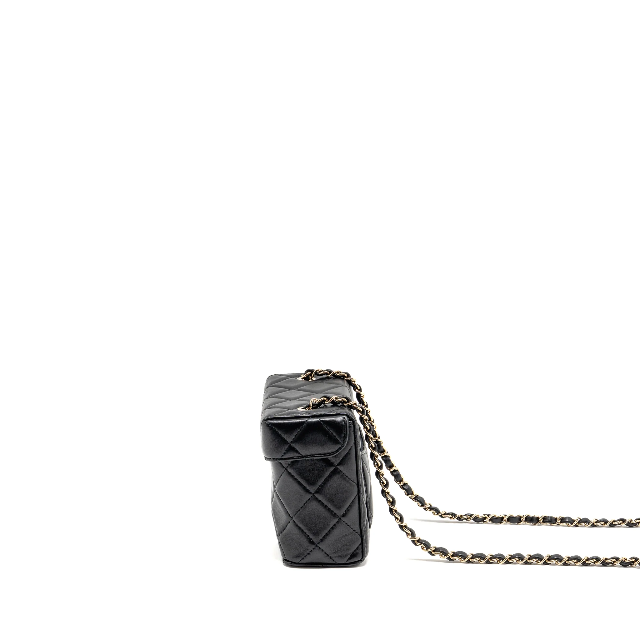 Chanel flap vanity with chain lambskin black LGWH (microchip) - Image 4