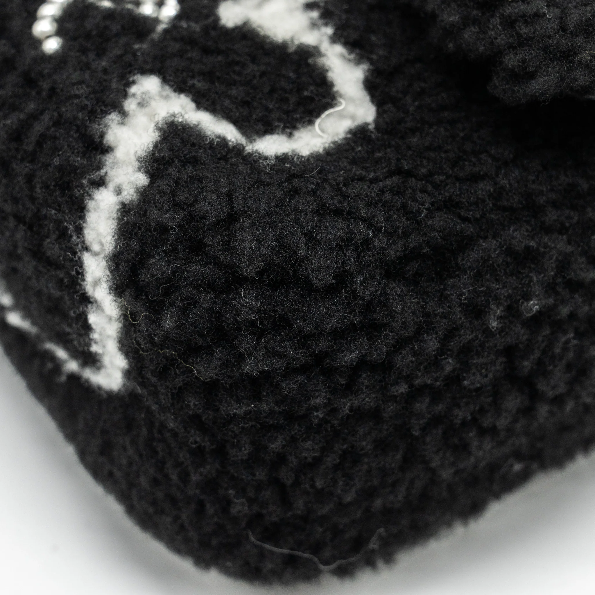 Chanel 22A Fluffy Camellia Flap Bag Embroidered Shearling Lambskin Black / White SHW (Microchip) - Image 8