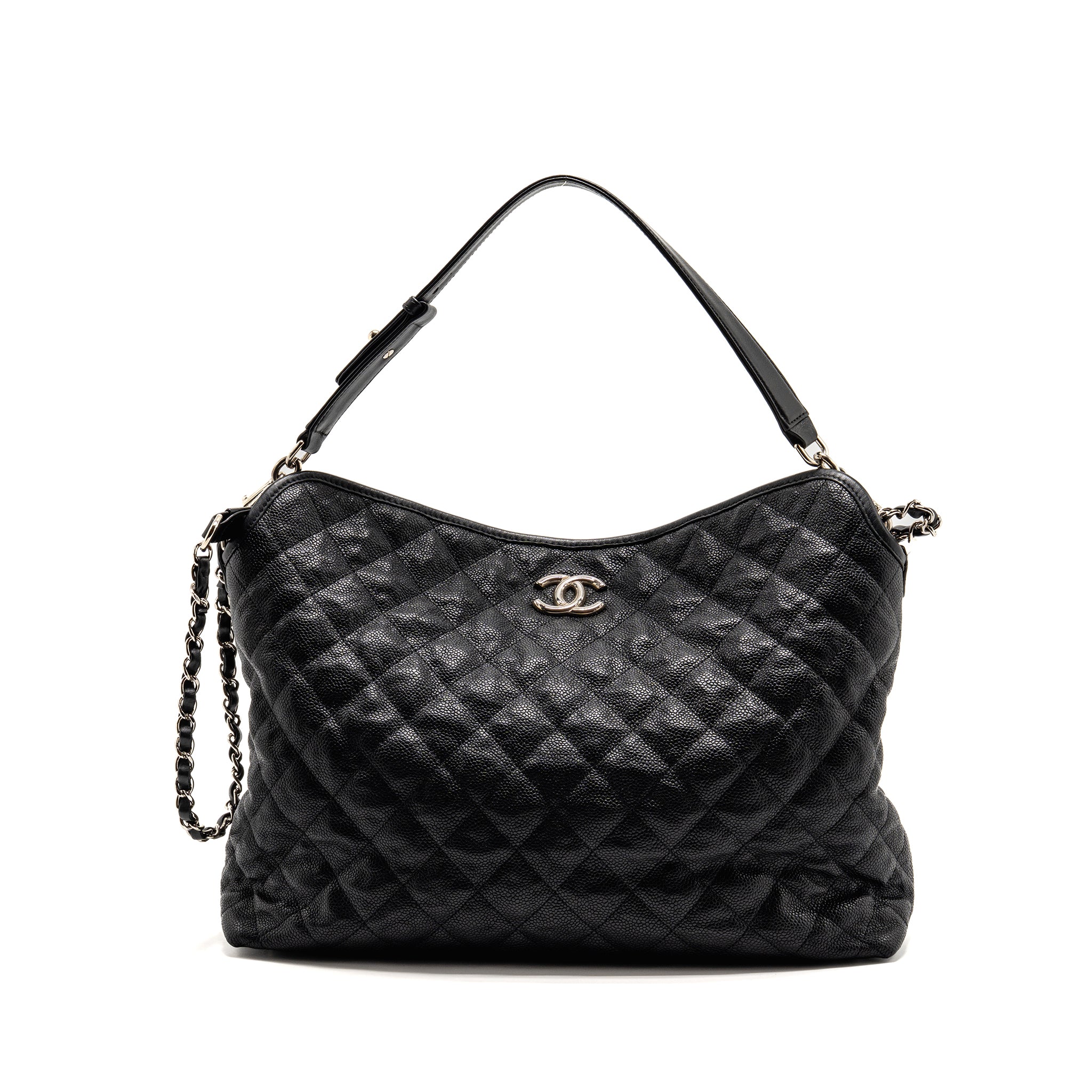 Chanel French Riviera Hobo Bag Caviar Black SHW