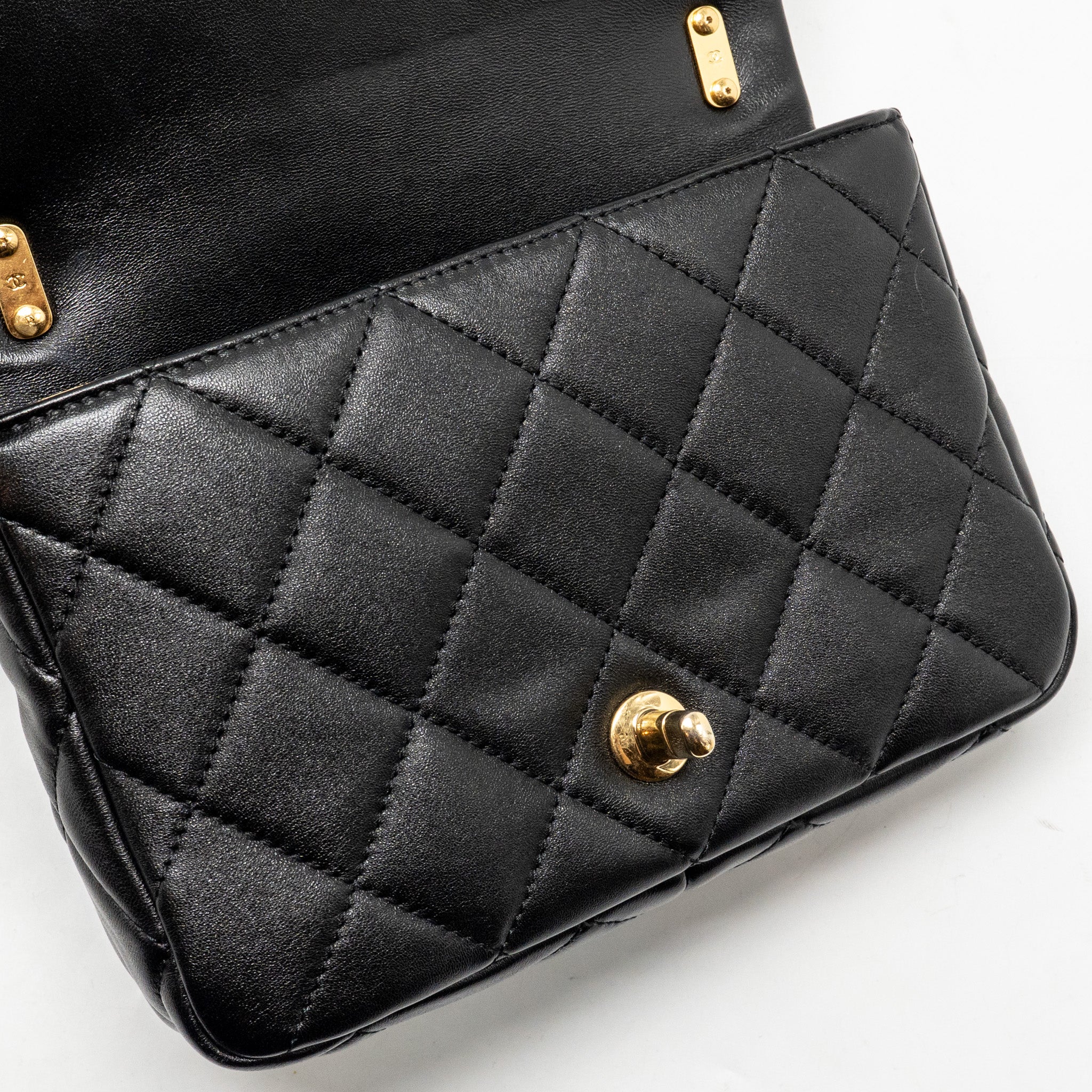 Chanel Giant Chain Flap Bag Lambskin Black GHW (Microchip) - Image 14