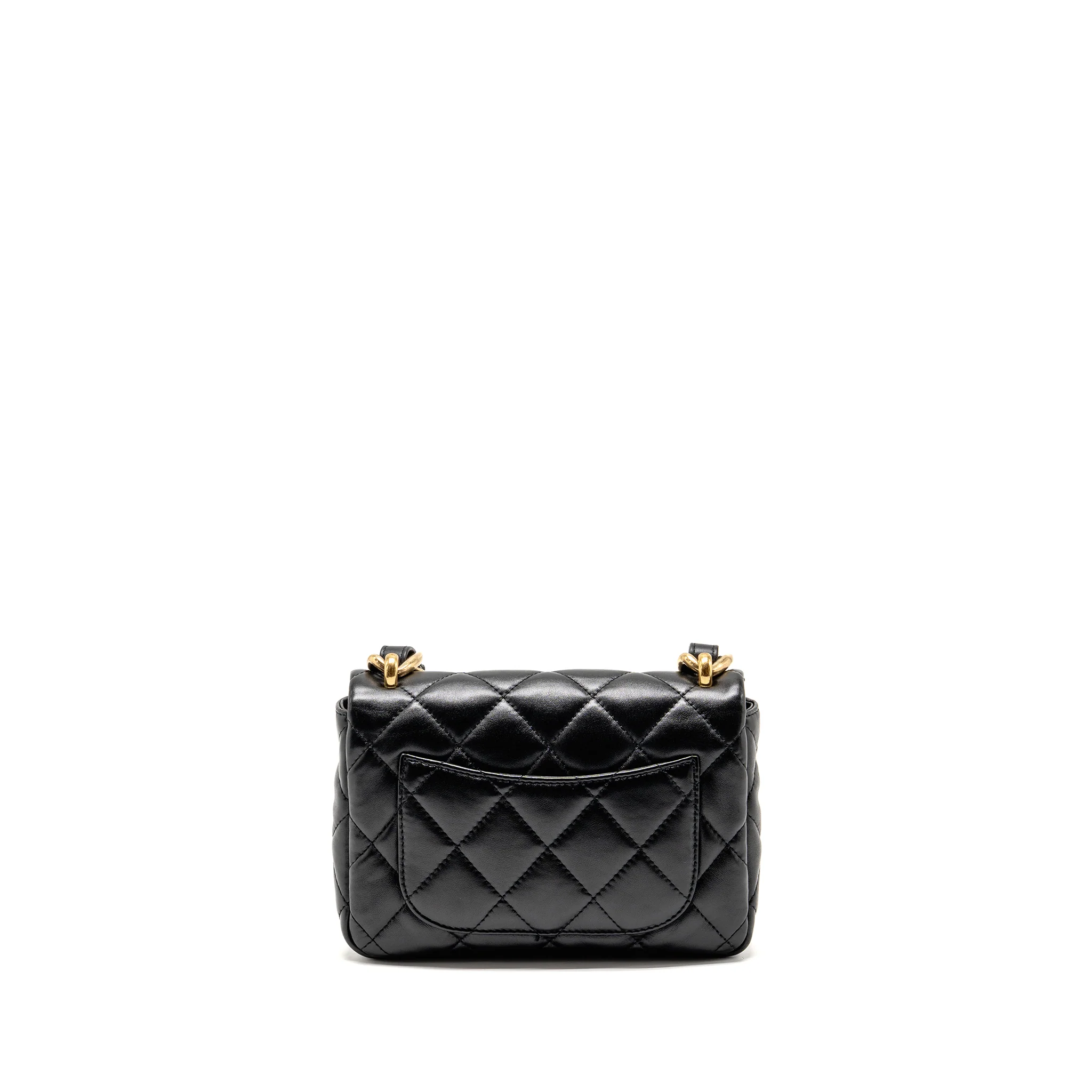 Chanel Giant Chain Flap Bag Lambskin Black GHW (Microchip) - Image 2
