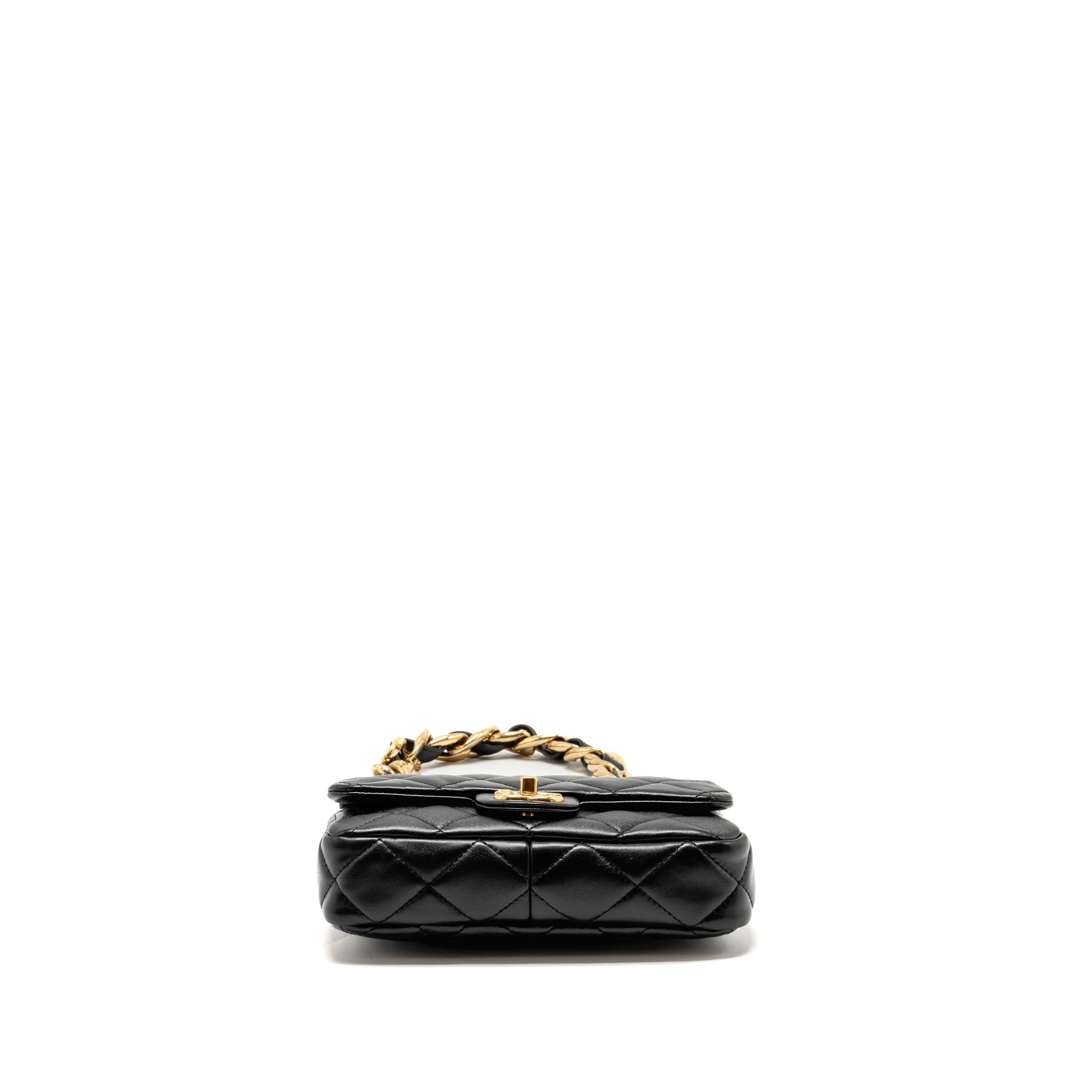 Chanel Giant Chain Flap Bag Lambskin Black GHW (Microchip) - Image 6