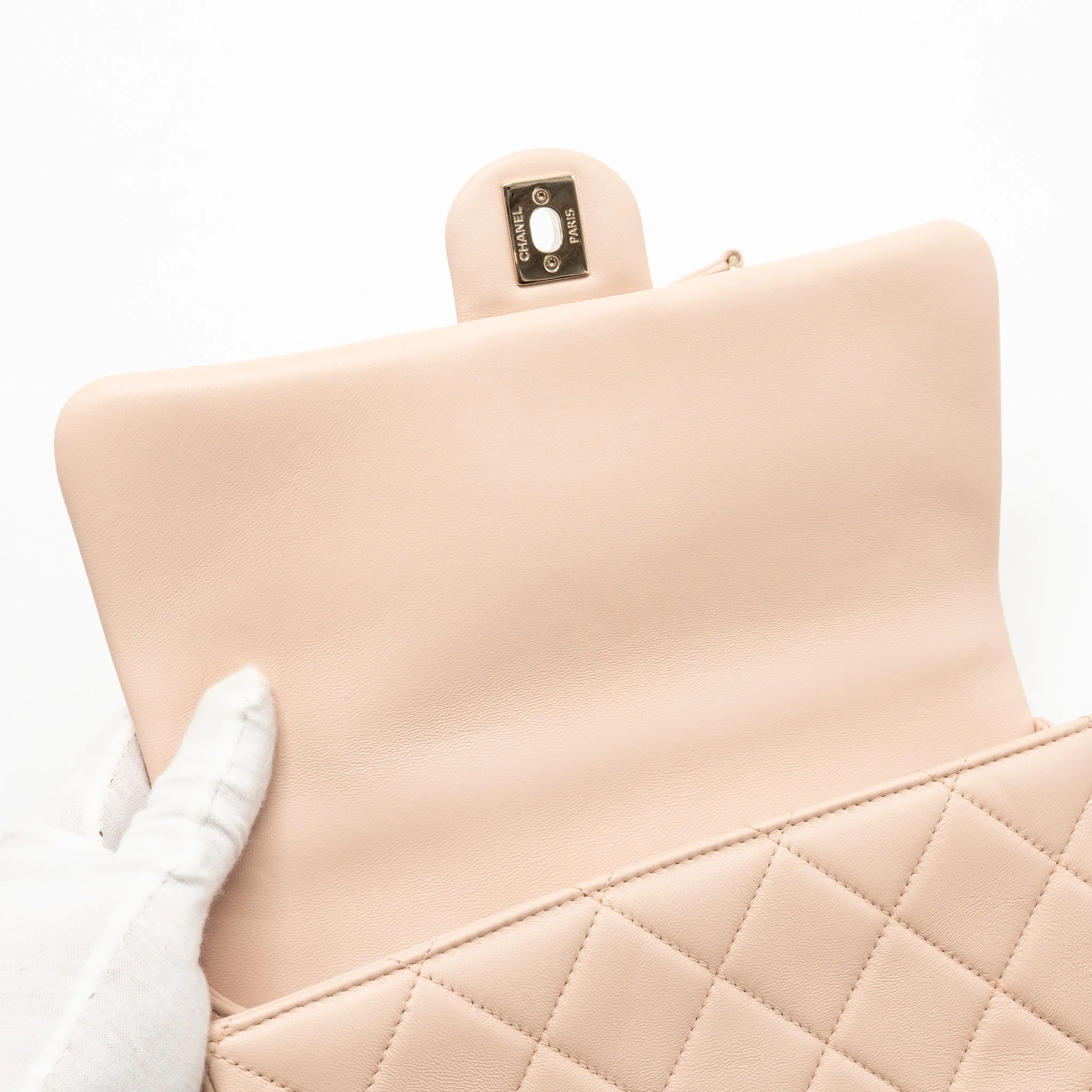 Chanel Giant Top Handle Rectangular Flap Bag Lambskin Pink LGHW (Microchip) - Image 14