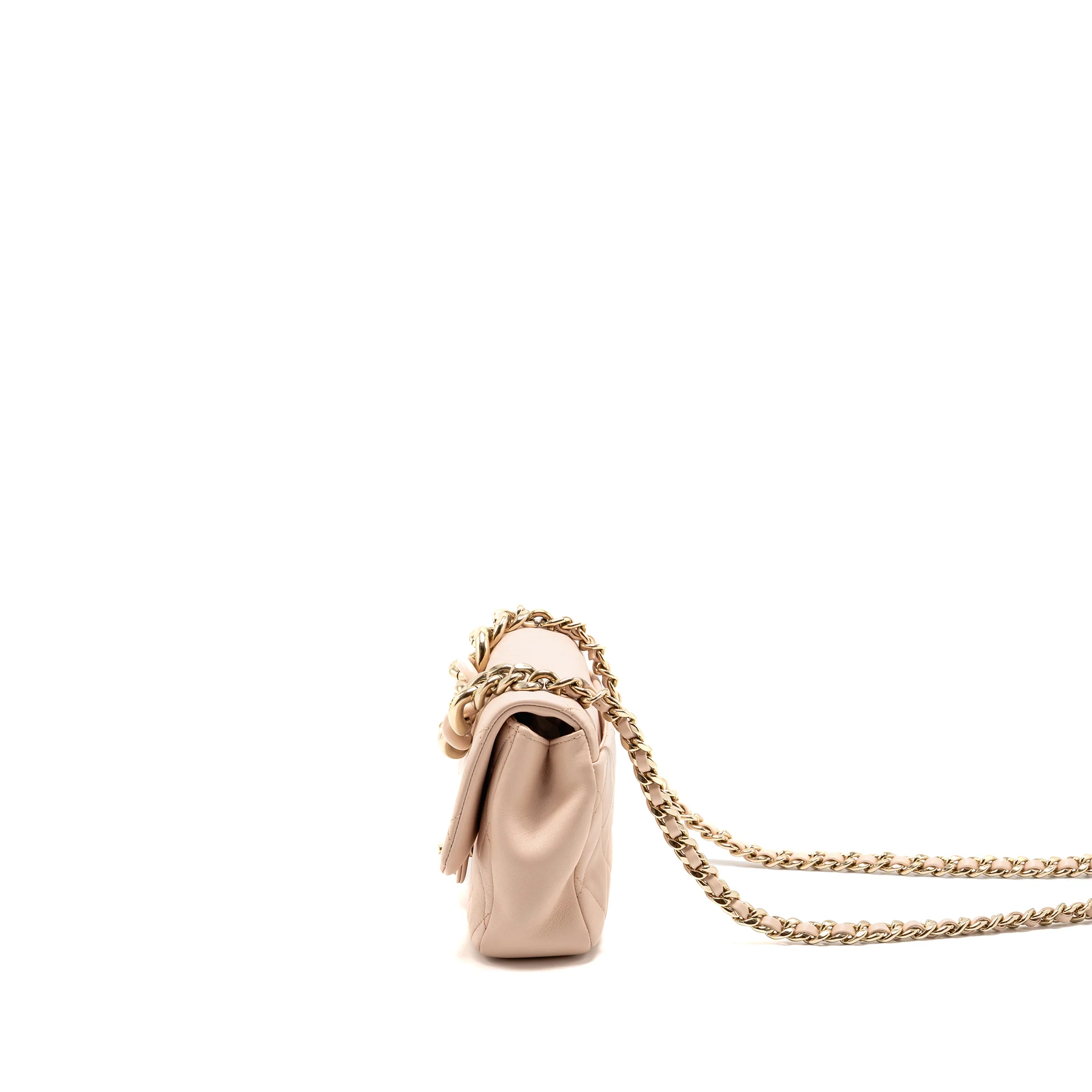 Chanel Giant Top Handle Rectangular Flap Bag Lambskin Pink LGHW (Microchip) - Image 4