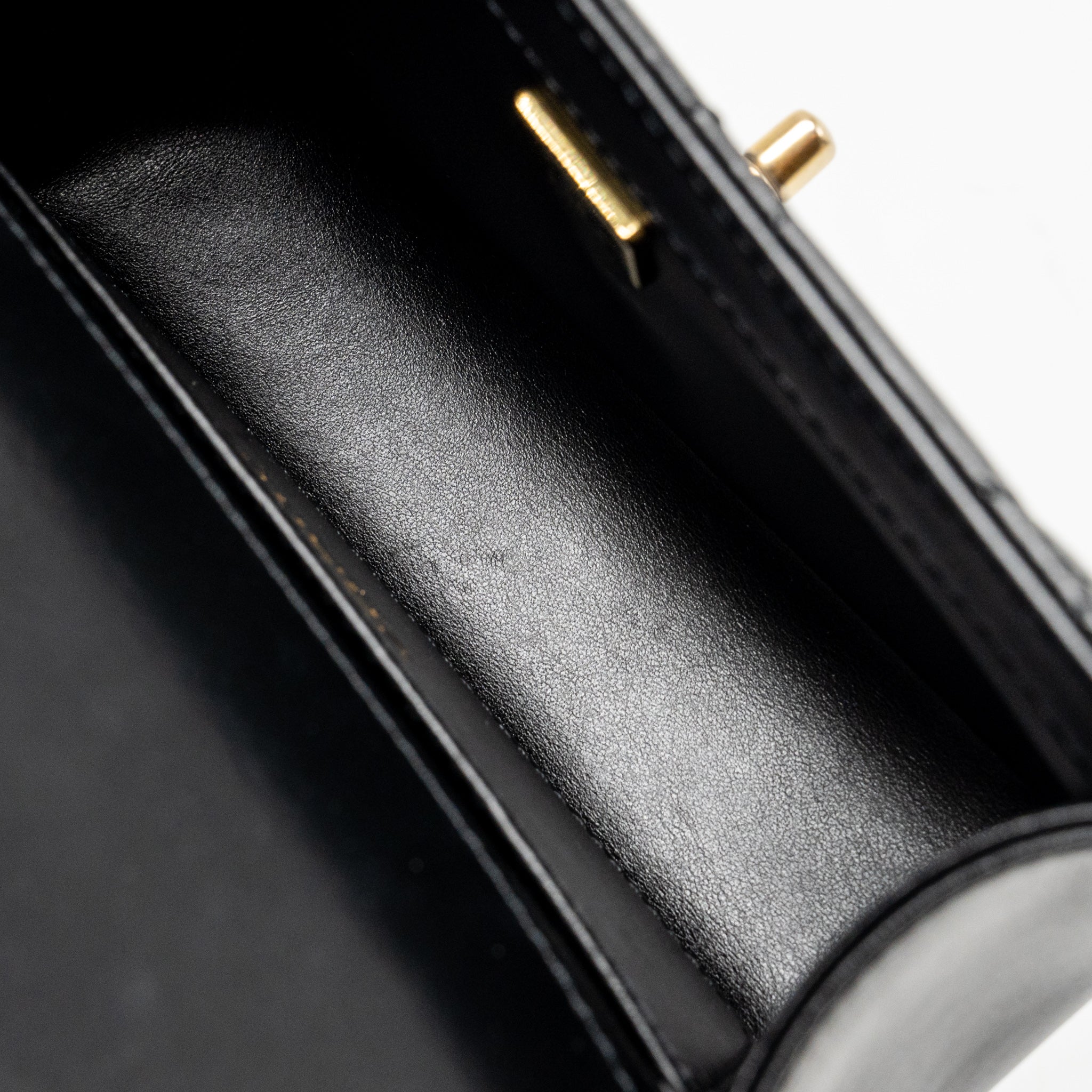 Chanel Gold Crush Mini Flap Bag Shiny Calfskin Black GHW (Microchip) - Image 16