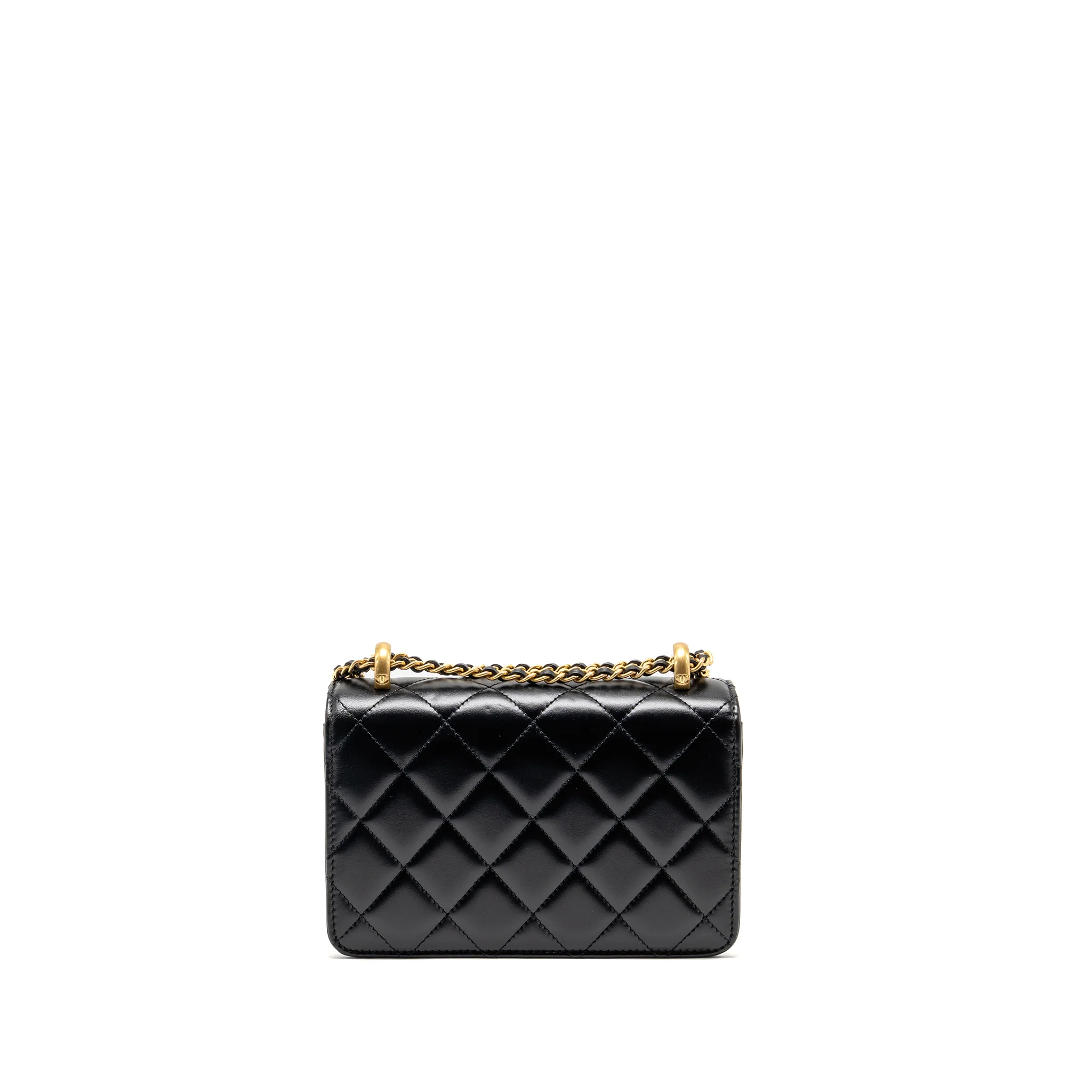Chanel gold crush flap bag calfskin black GHW (microchip) - Image 2