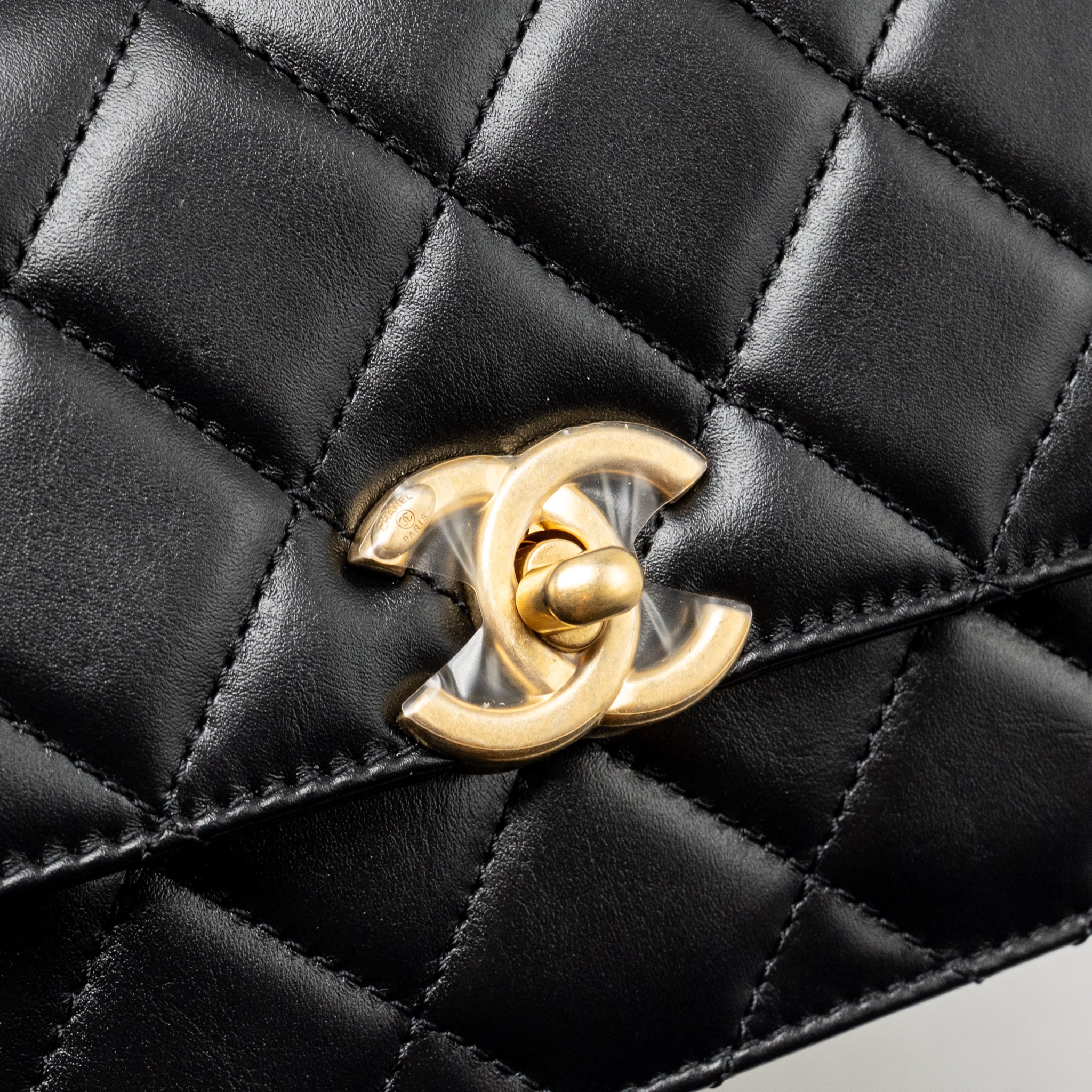 Chanel Gold Crush Mini Flap Bag Calfskin Black GHW (Microchip) - Image 12