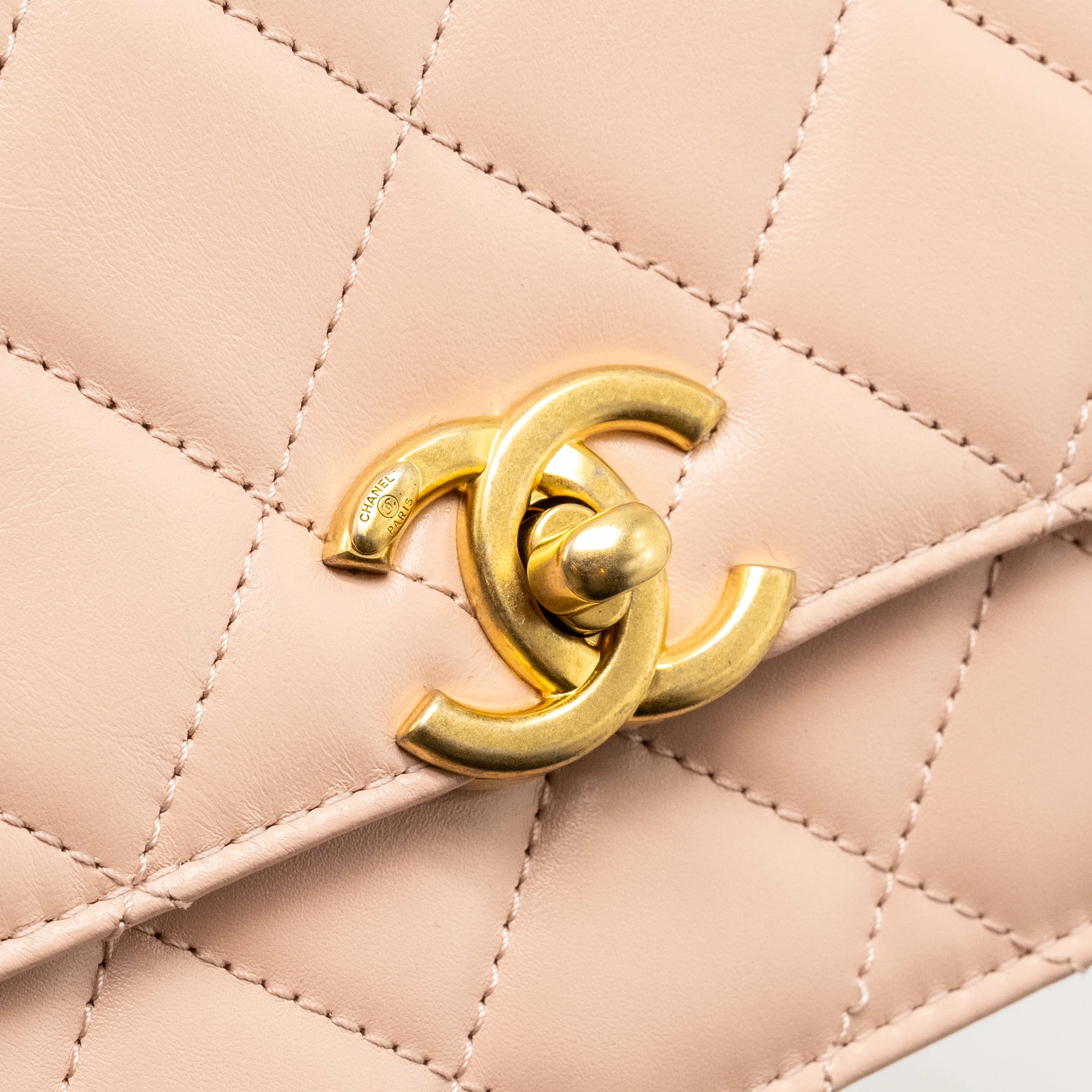 Chanel Gold Crush Mini Flap Bag Calfskin Light Pink GHW (microchip) - Image 12
