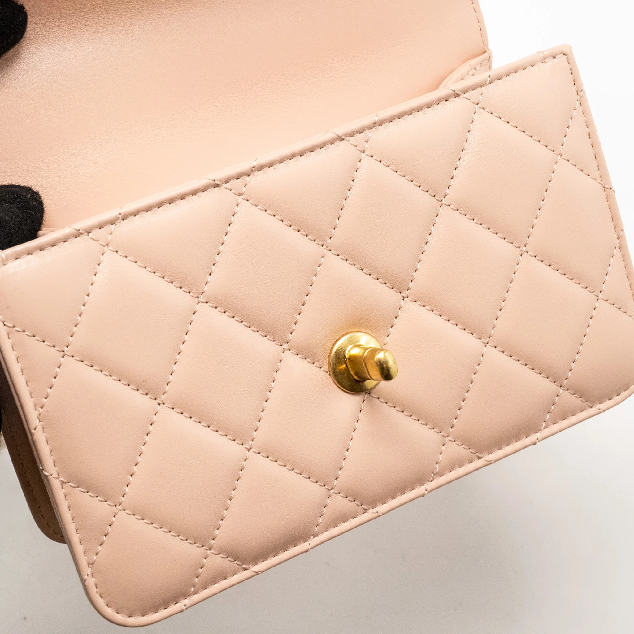 Chanel Gold Crush Mini Flap Bag Calfskin Light Pink GHW (microchip) - Image 16