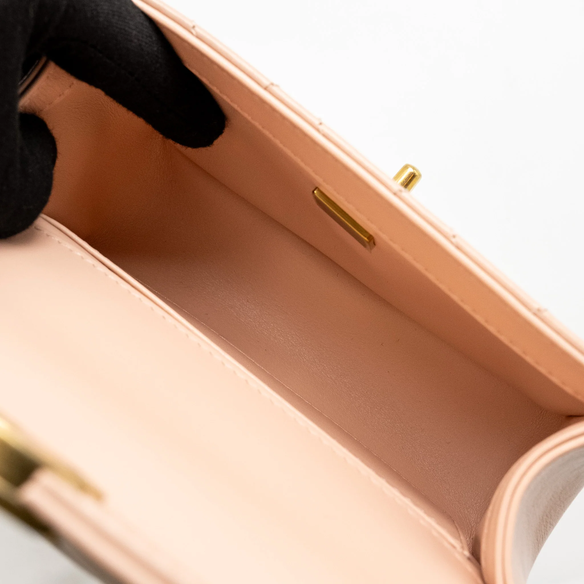 Chanel Gold Crush Mini Flap Bag Calfskin Light Pink GHW (microchip) - Image 17