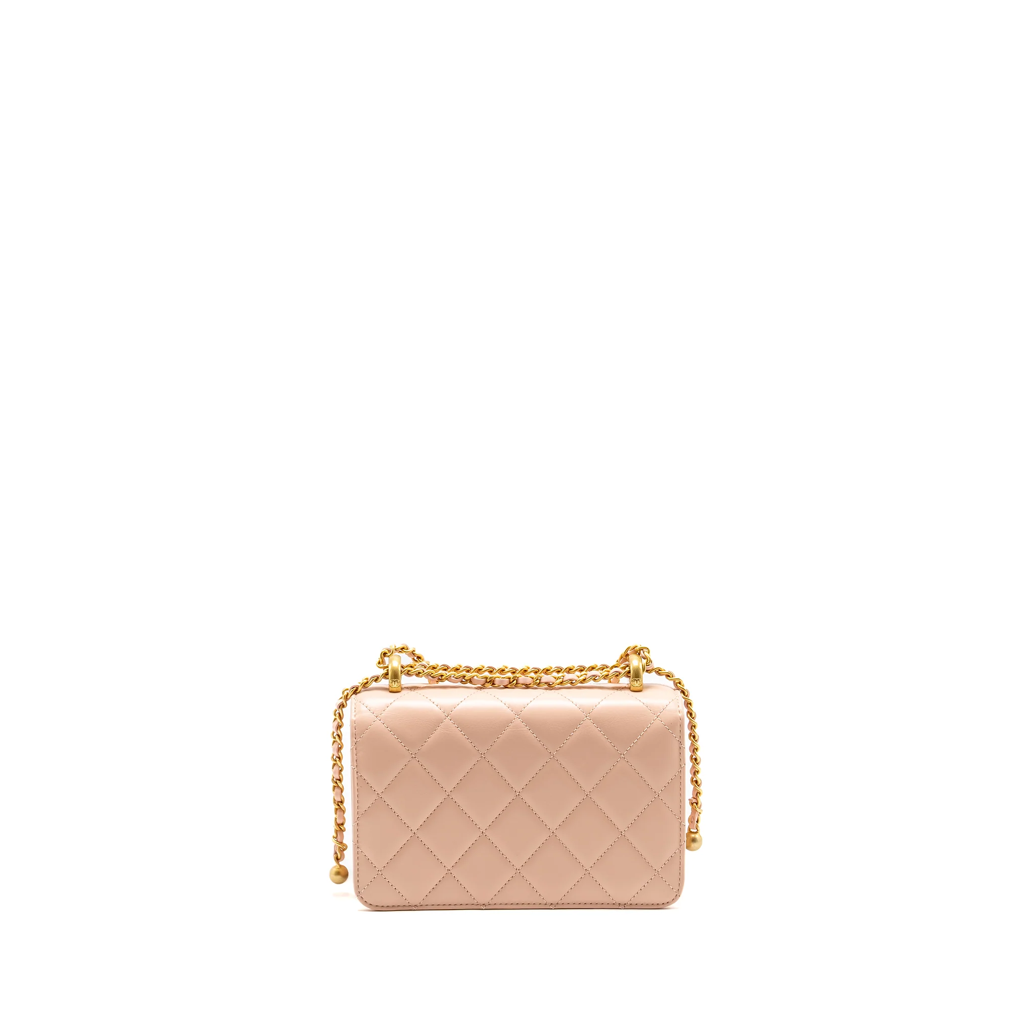 Chanel Gold Crush Mini Flap Bag Calfskin Light Pink GHW (microchip) - Image 2