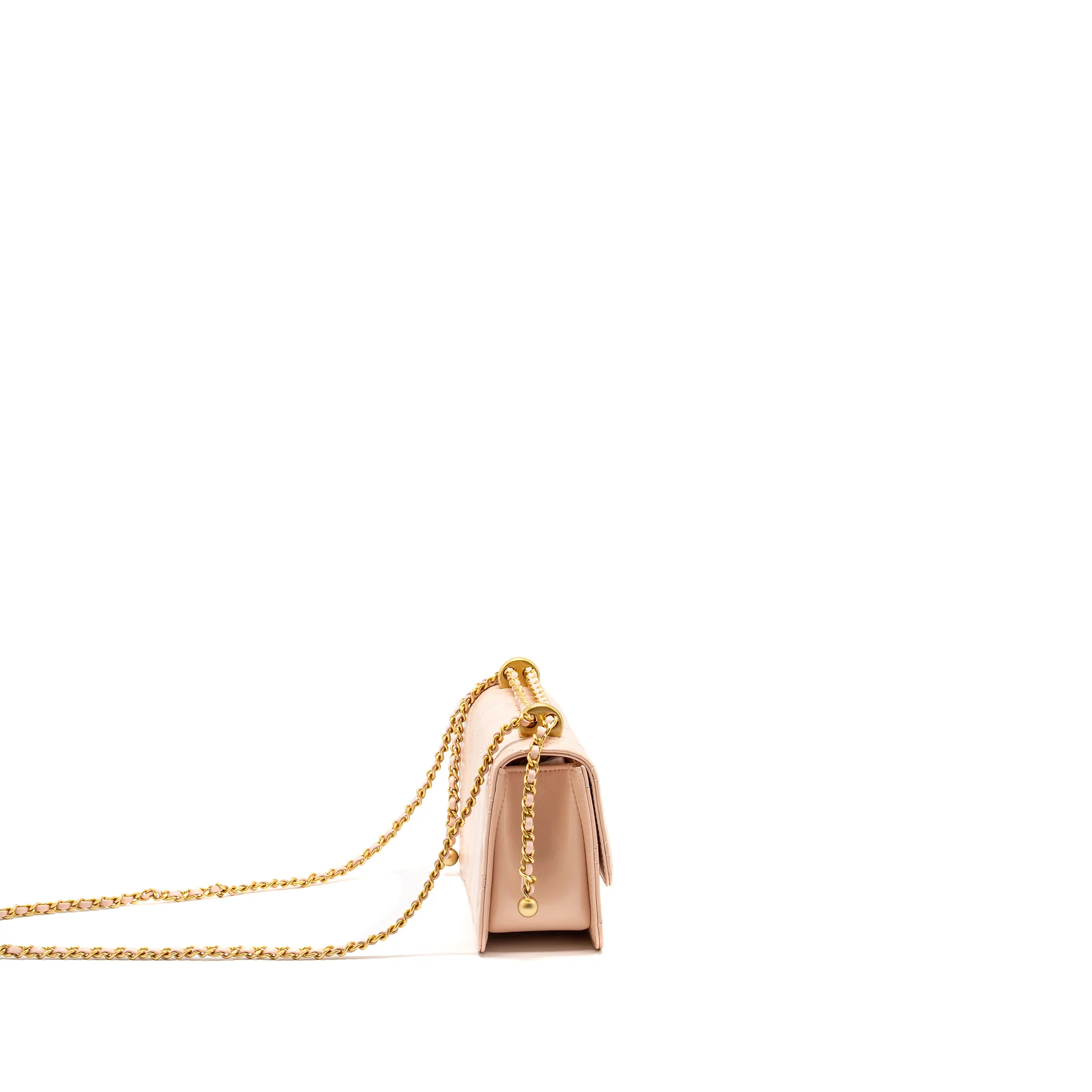 Chanel Gold Crush Mini Flap Bag Calfskin Light Pink GHW (microchip) - Image 3