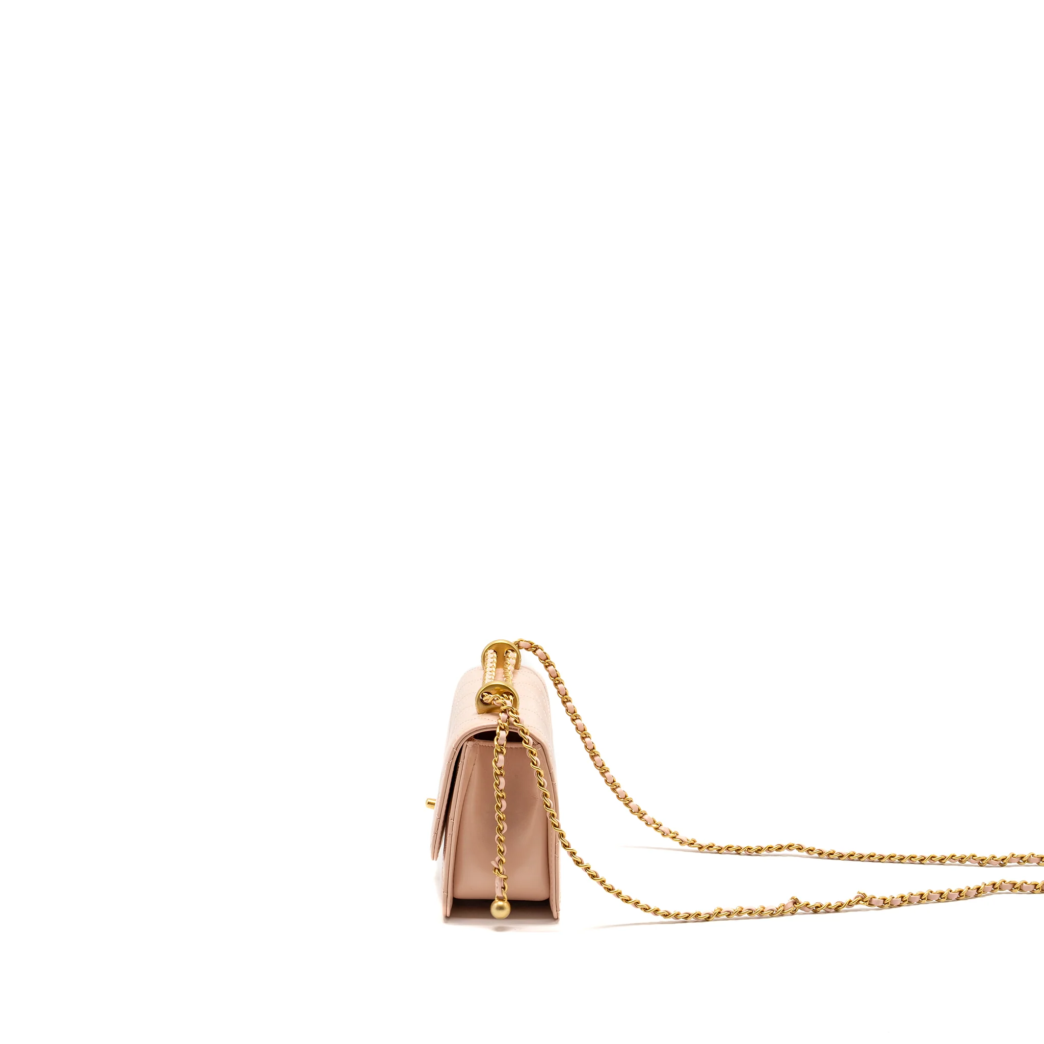 Chanel Gold Crush Mini Flap Bag Calfskin Light Pink GHW (microchip) - Image 4