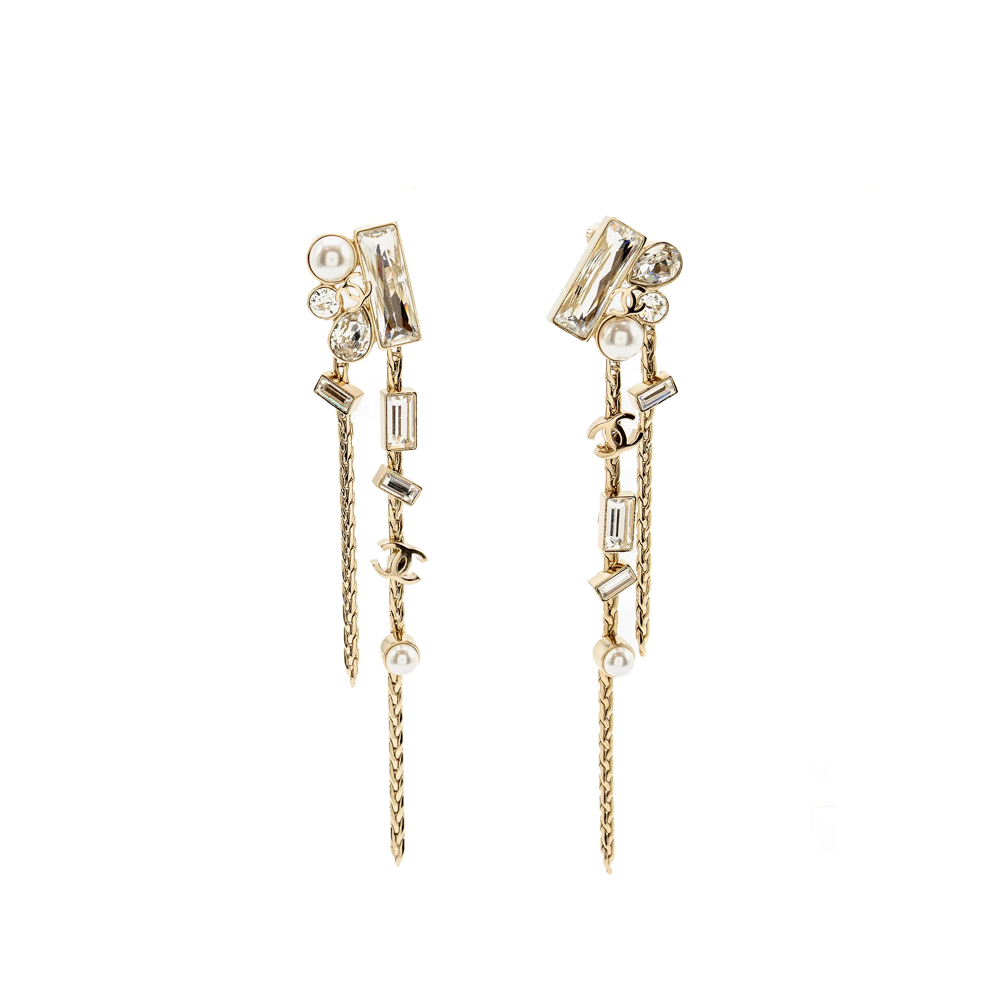 Chanel golden loop ear clips light gold tone