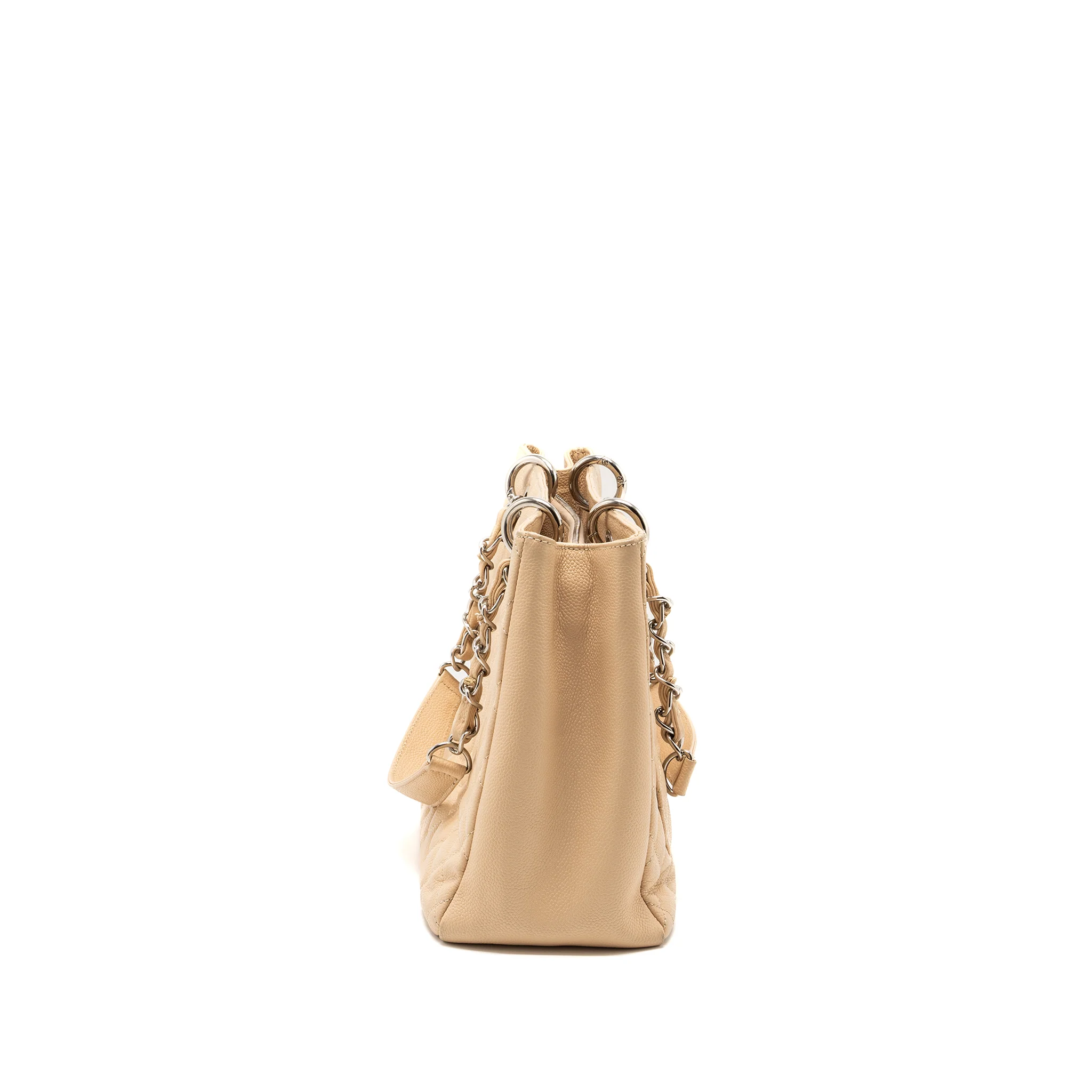 Chanel Grand Shopping Tote Caviar Beige SHW - Image 4