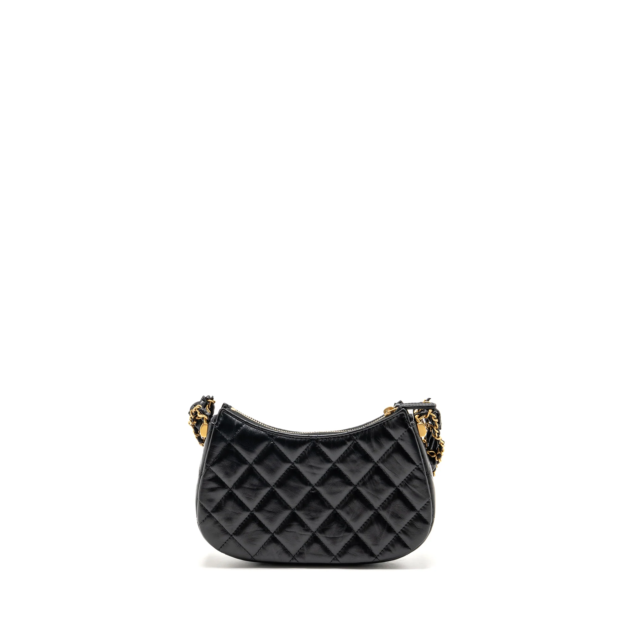 Chanel 23K Small 19 Hobo Shoulder Bag Calfskin Black GHW (Microchip) - Image 2