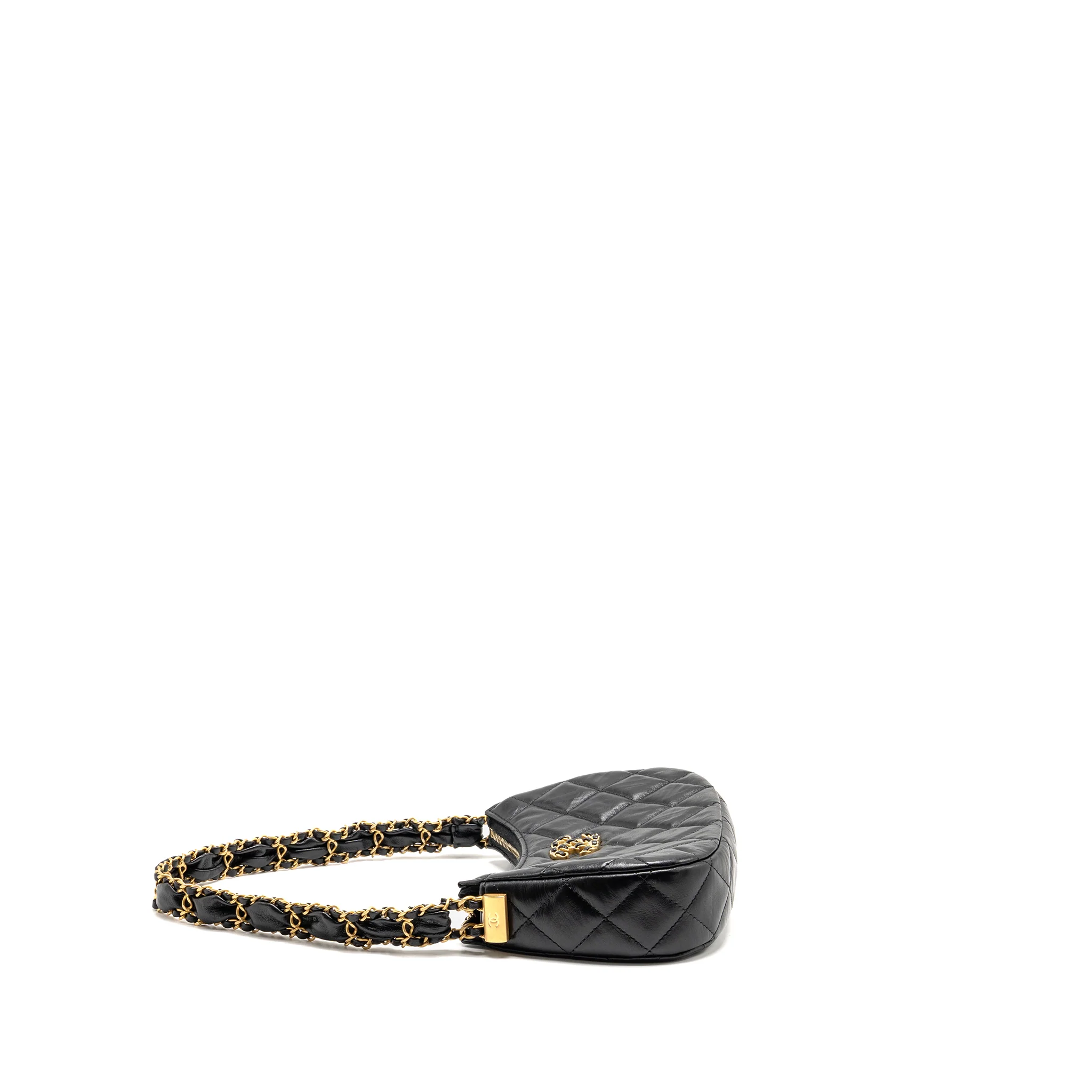 Chanel 23K Small 19 Hobo Shoulder Bag Calfskin Black GHW (Microchip) - Image 3