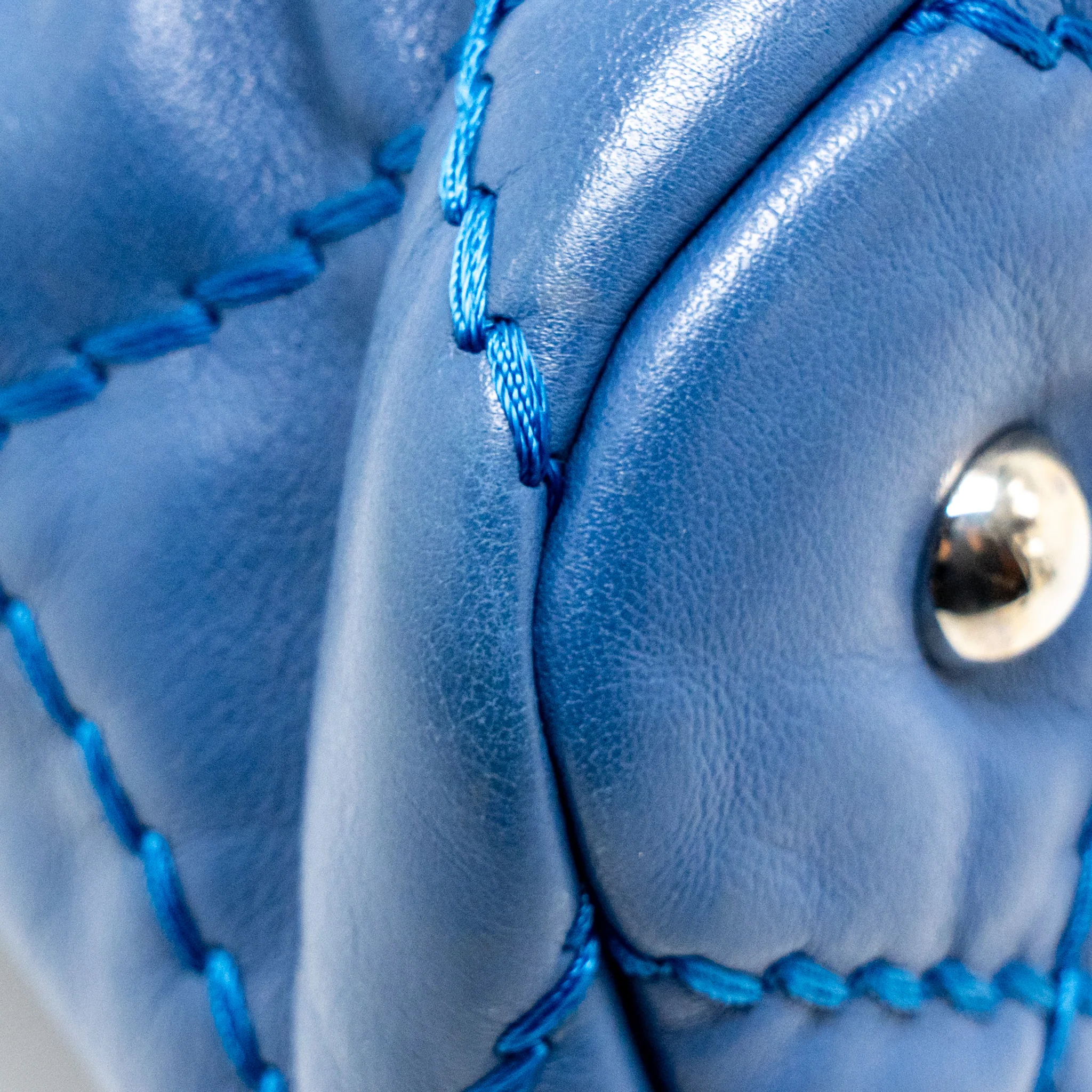 Chanel Hobo Shoulder Bag calfskin Blue SHW - Image 11