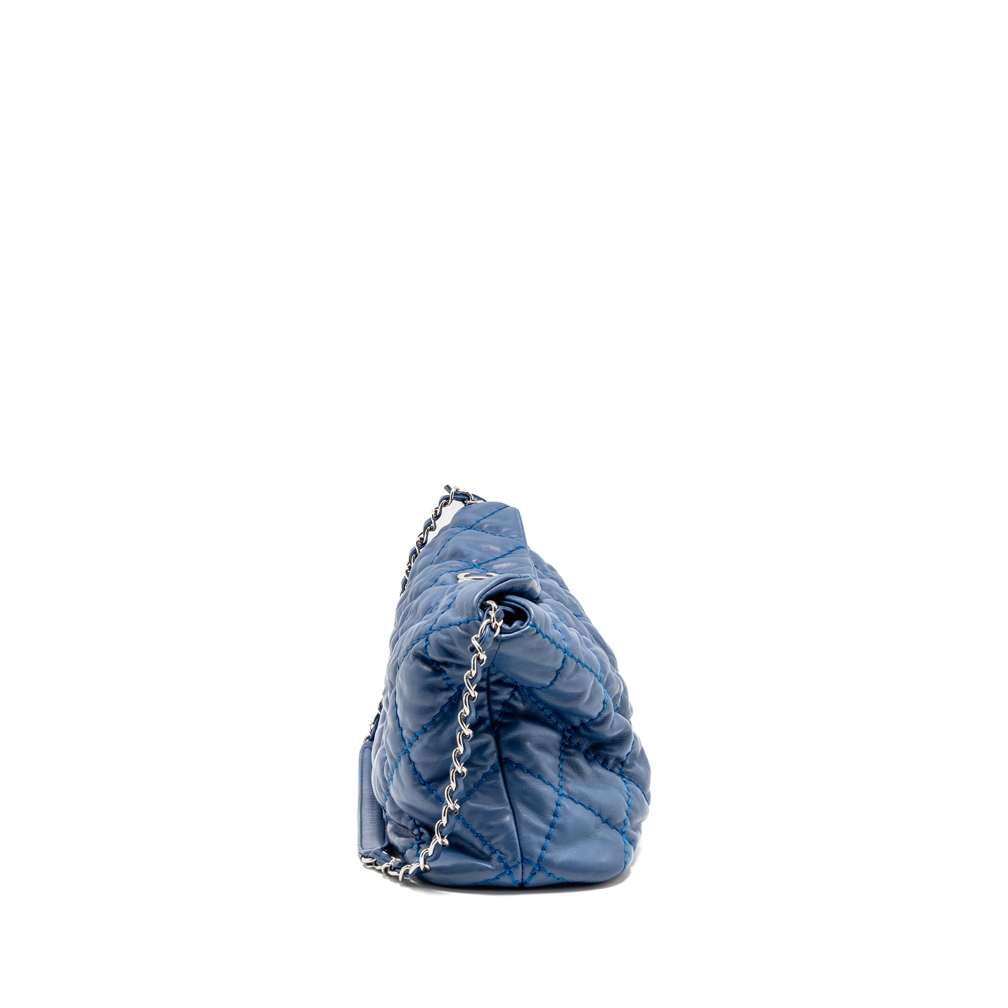 Chanel Hobo Shoulder Bag calfskin Blue SHW - Image 3