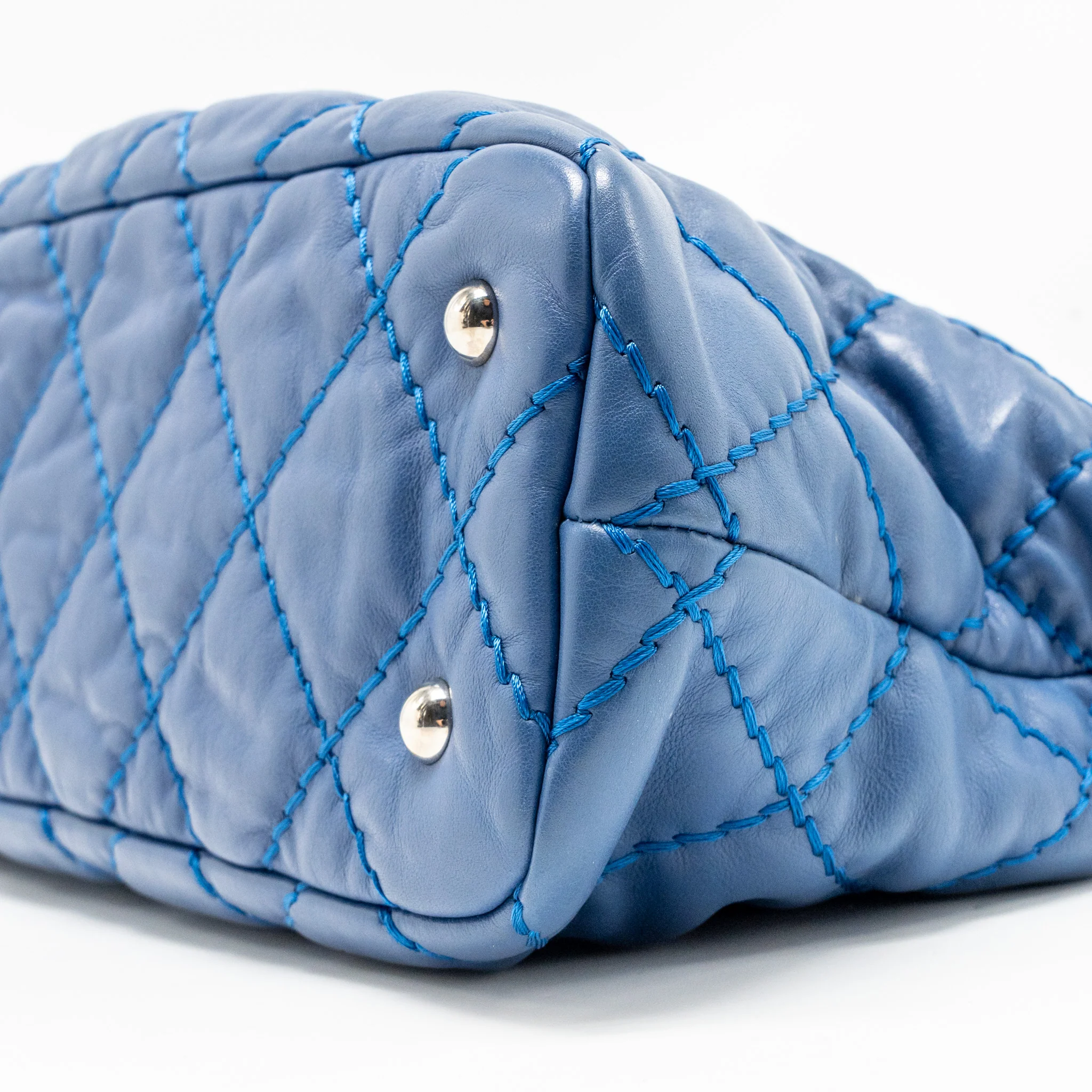 Chanel Hobo Shoulder Bag calfskin Blue SHW - Image 7