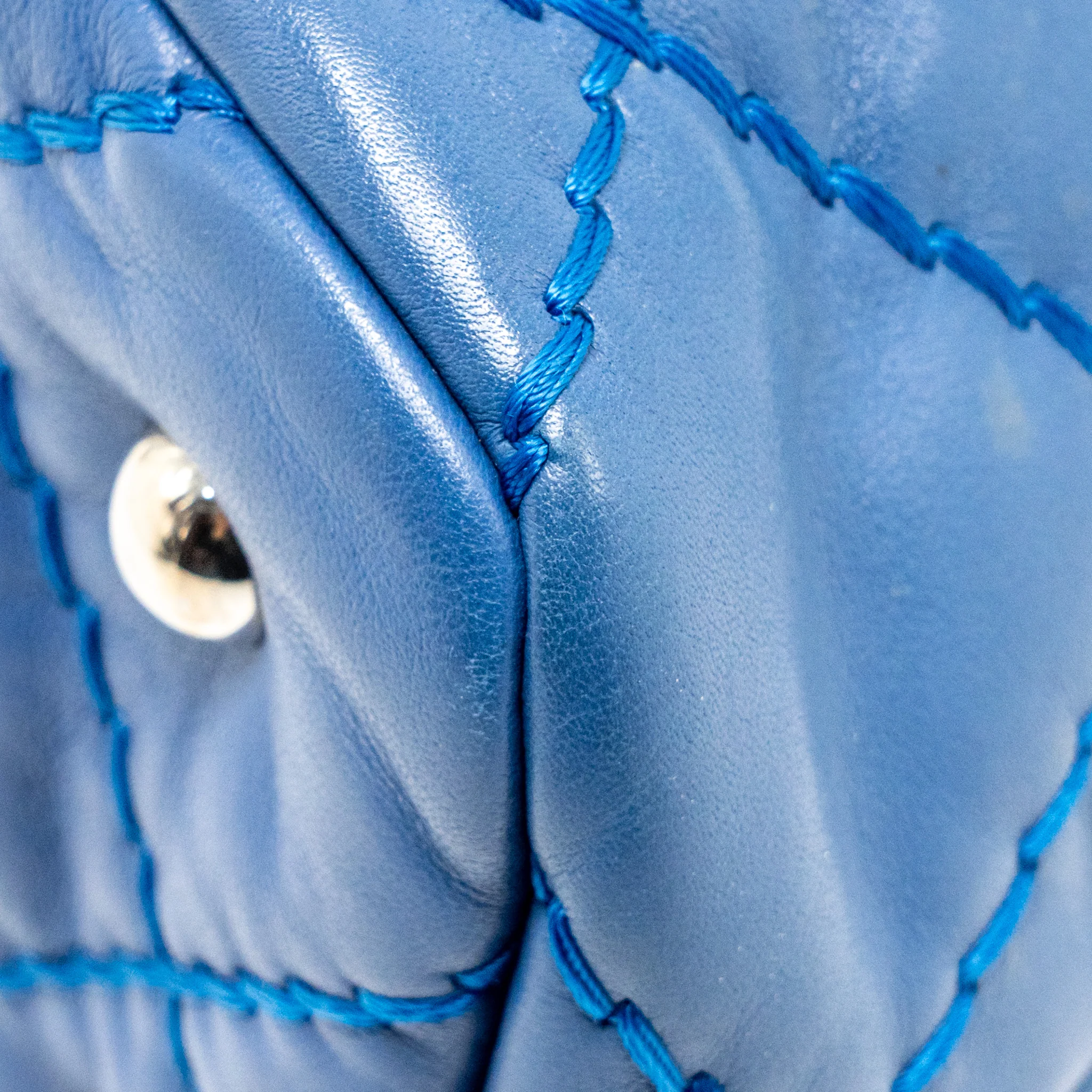 Chanel Hobo Shoulder Bag calfskin Blue SHW - Image 8